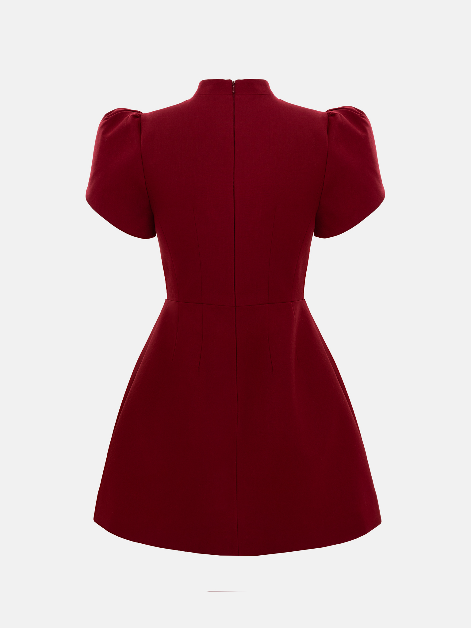 Mini dress with high collar and button fastening