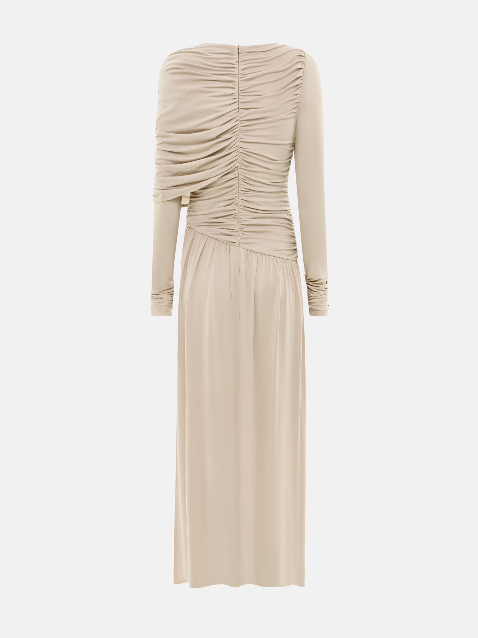One shoulder draped jersey maxi dress