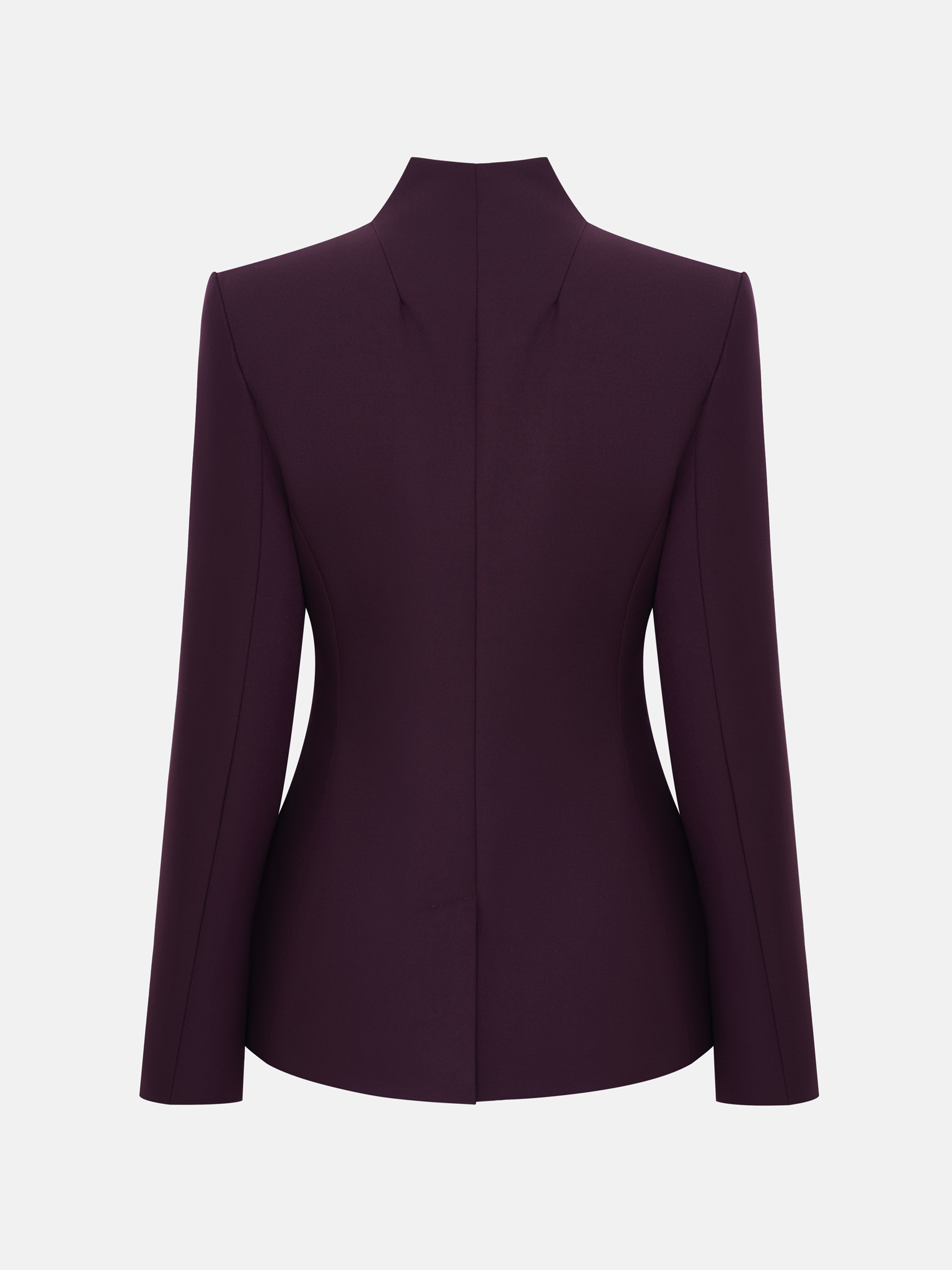 Fitted jacket with high collar