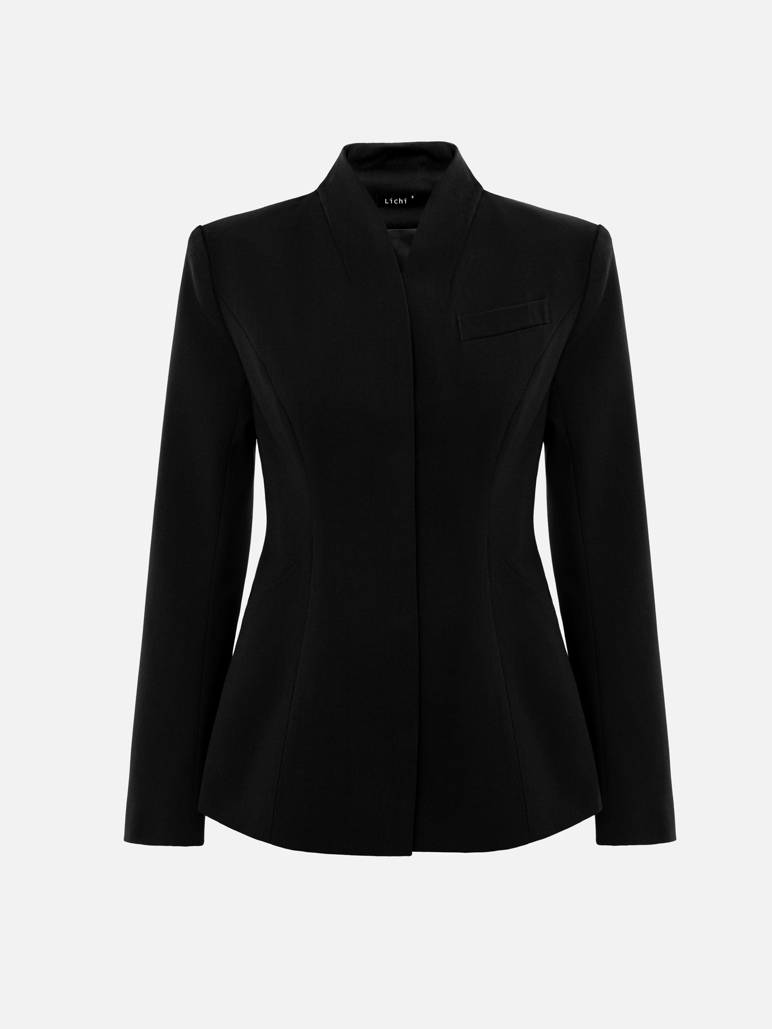 Fitted jacket with high collar