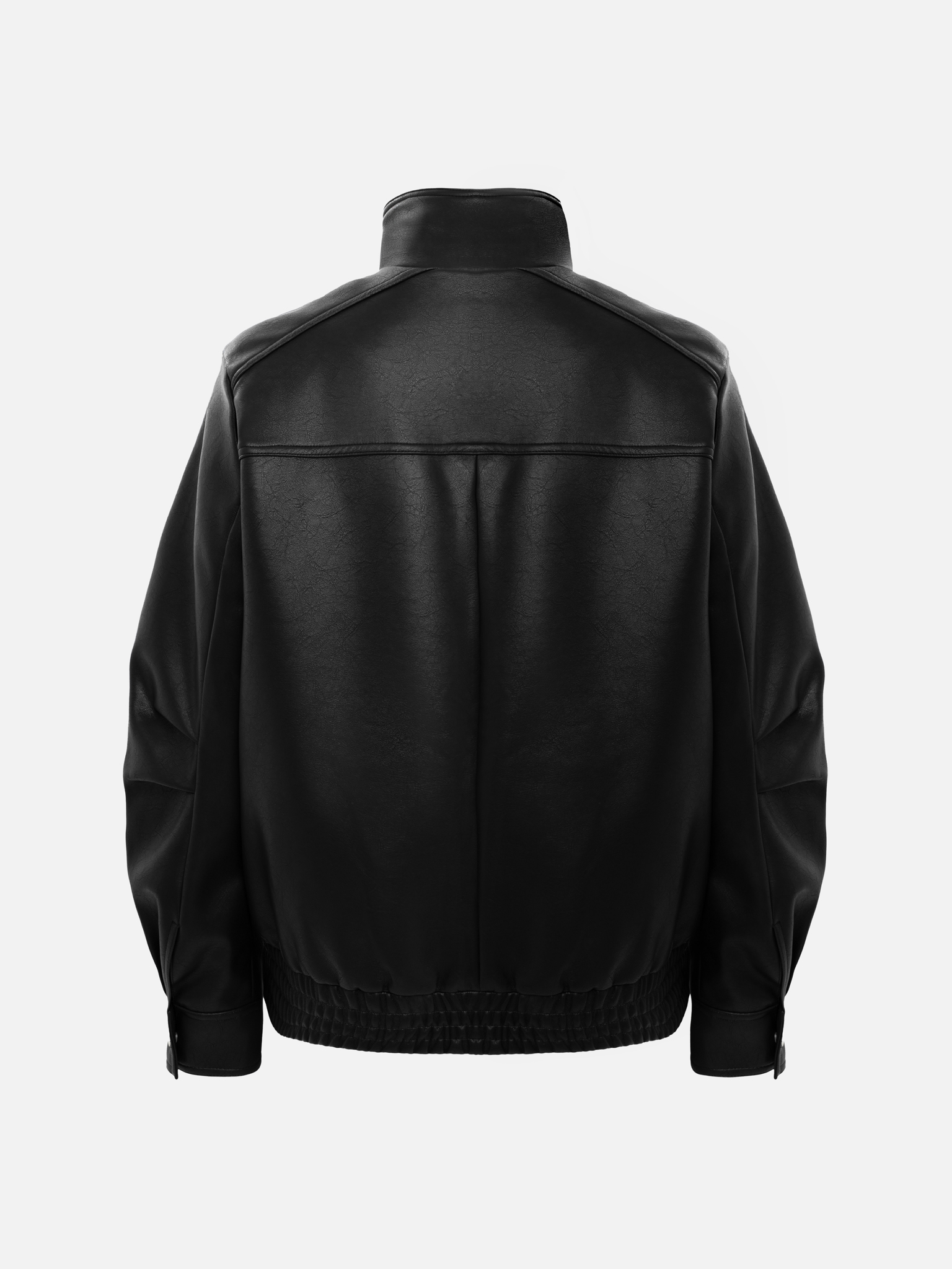 Kurtka oversize w stylu biker z asymetrycznym zapięciem