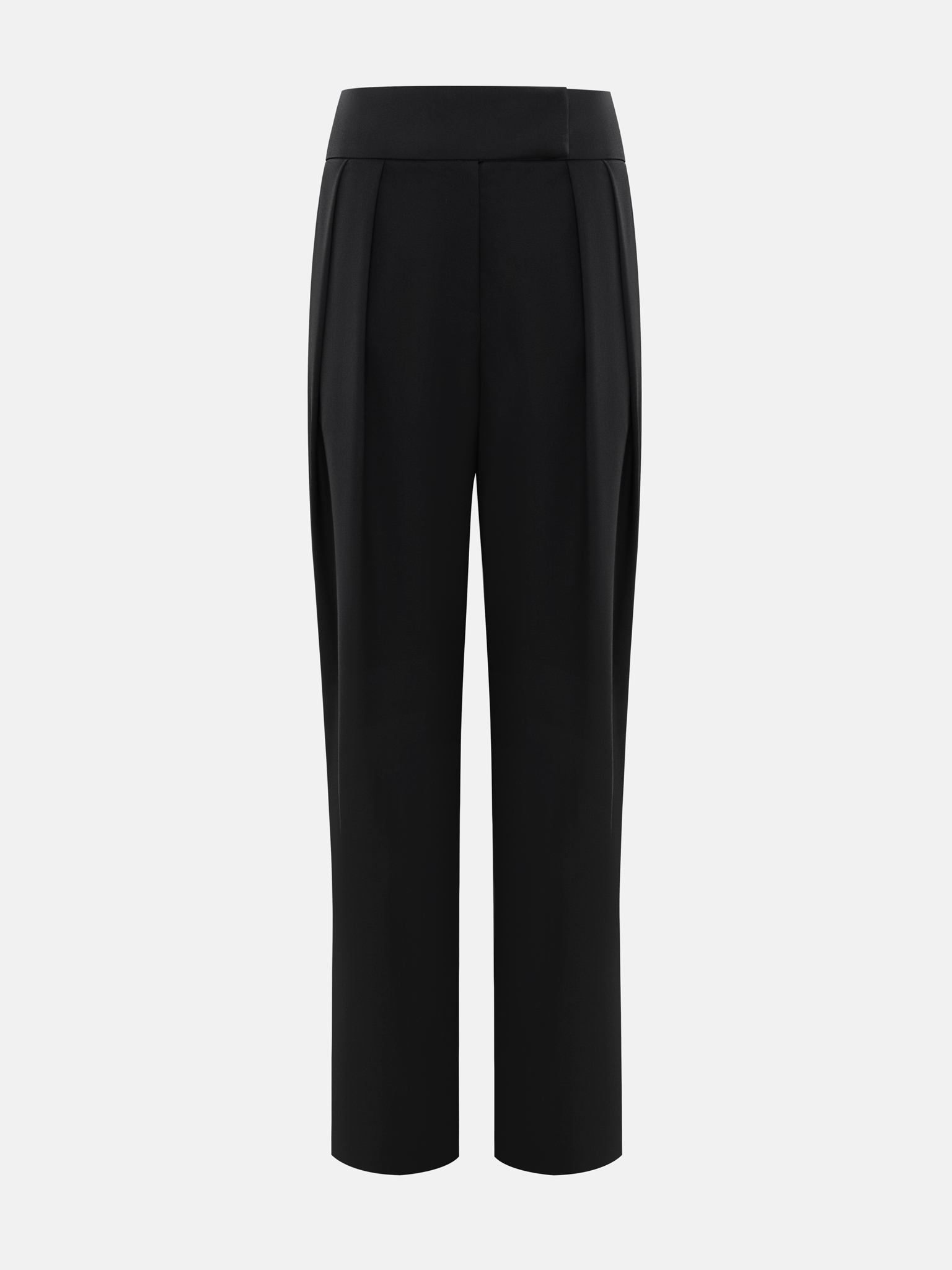 Loose trousers with waist pleats