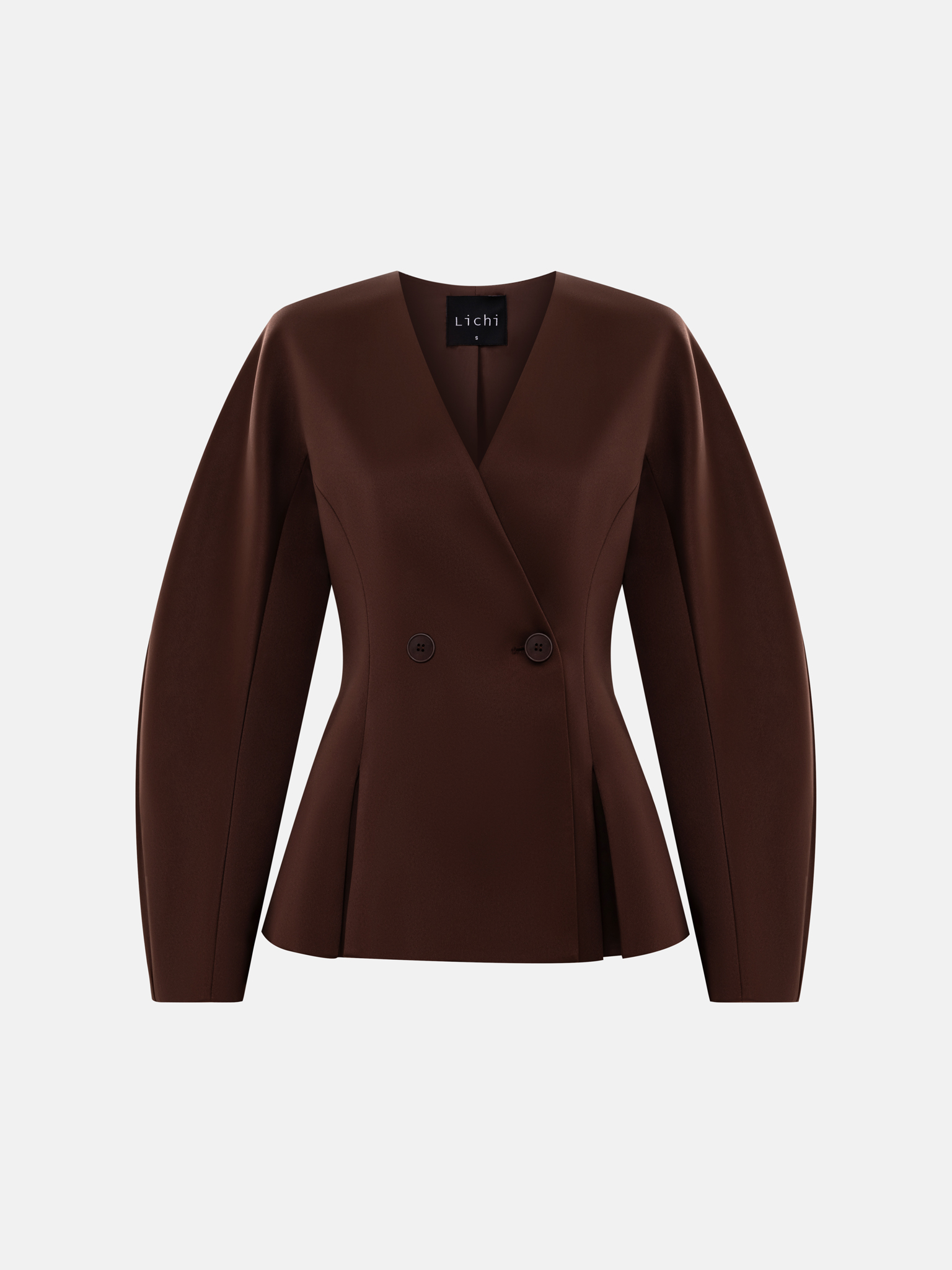 Jacket with voluminous sleeves and waist pleats