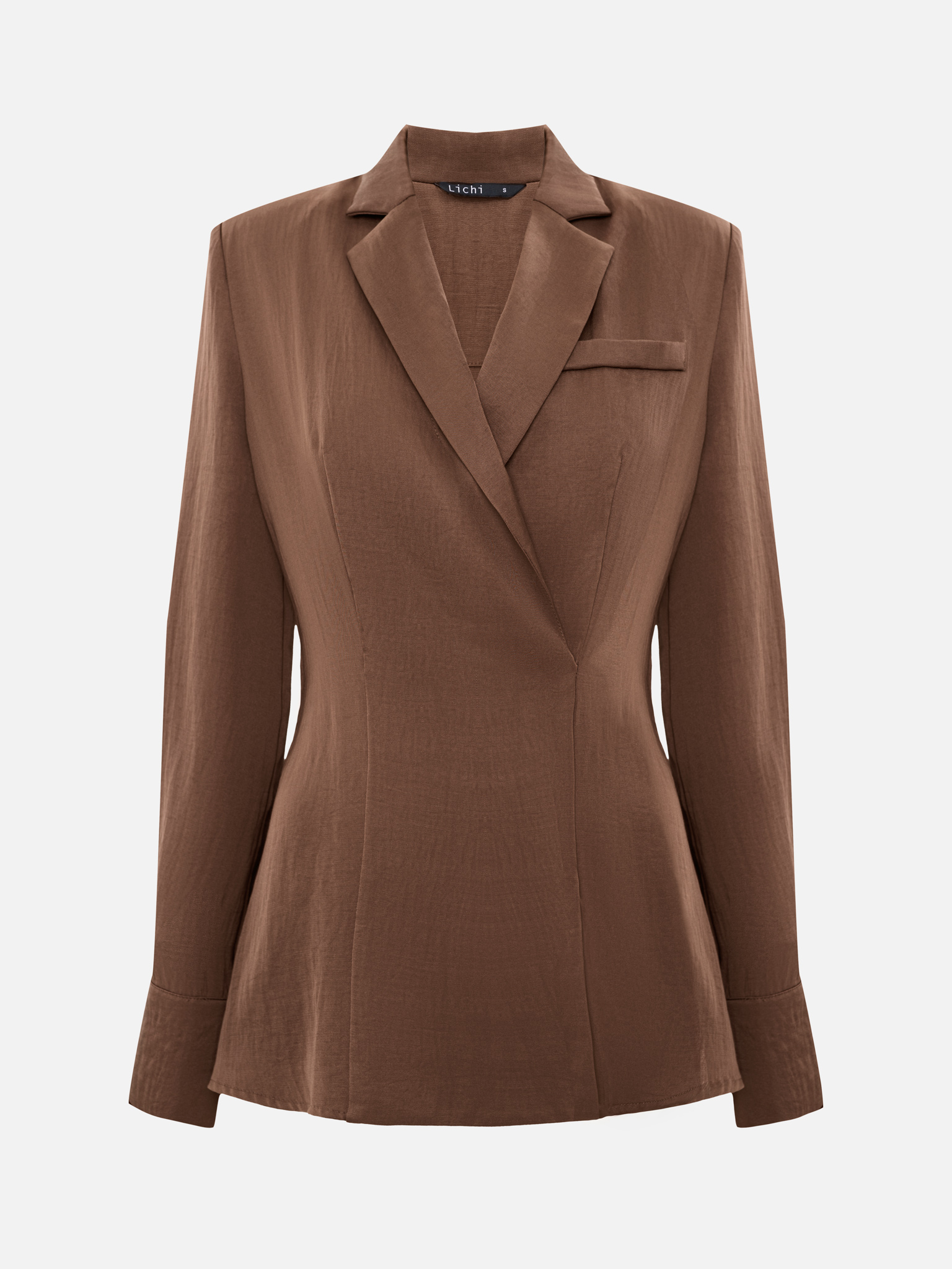 Fitted blouse with wrap imitation 