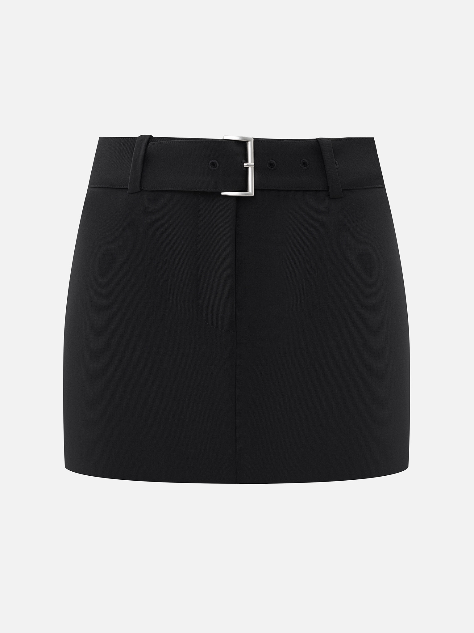 Straight mini skirt with matching belt