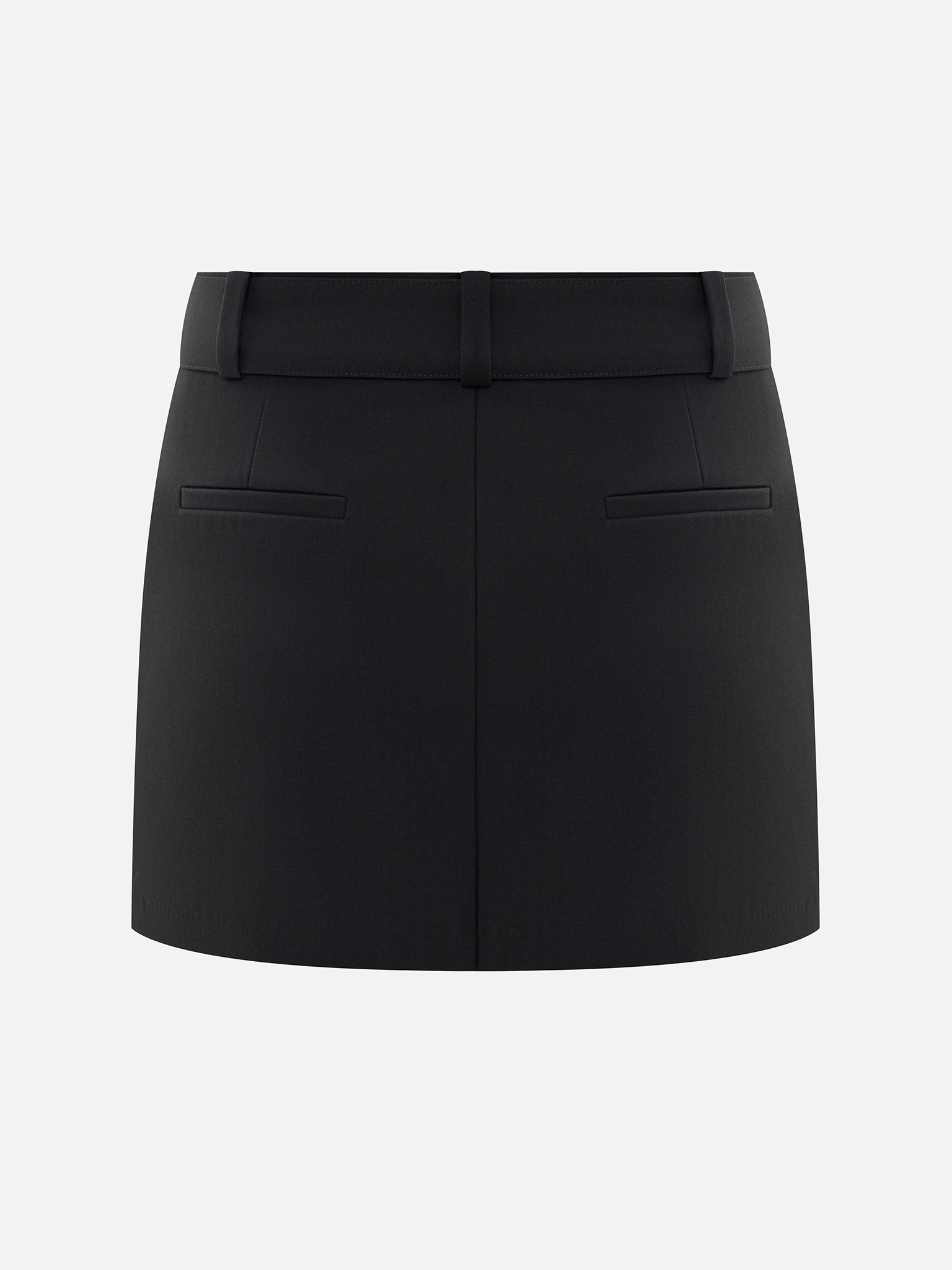 Prosta spódnica mini z paskiem ton w ton