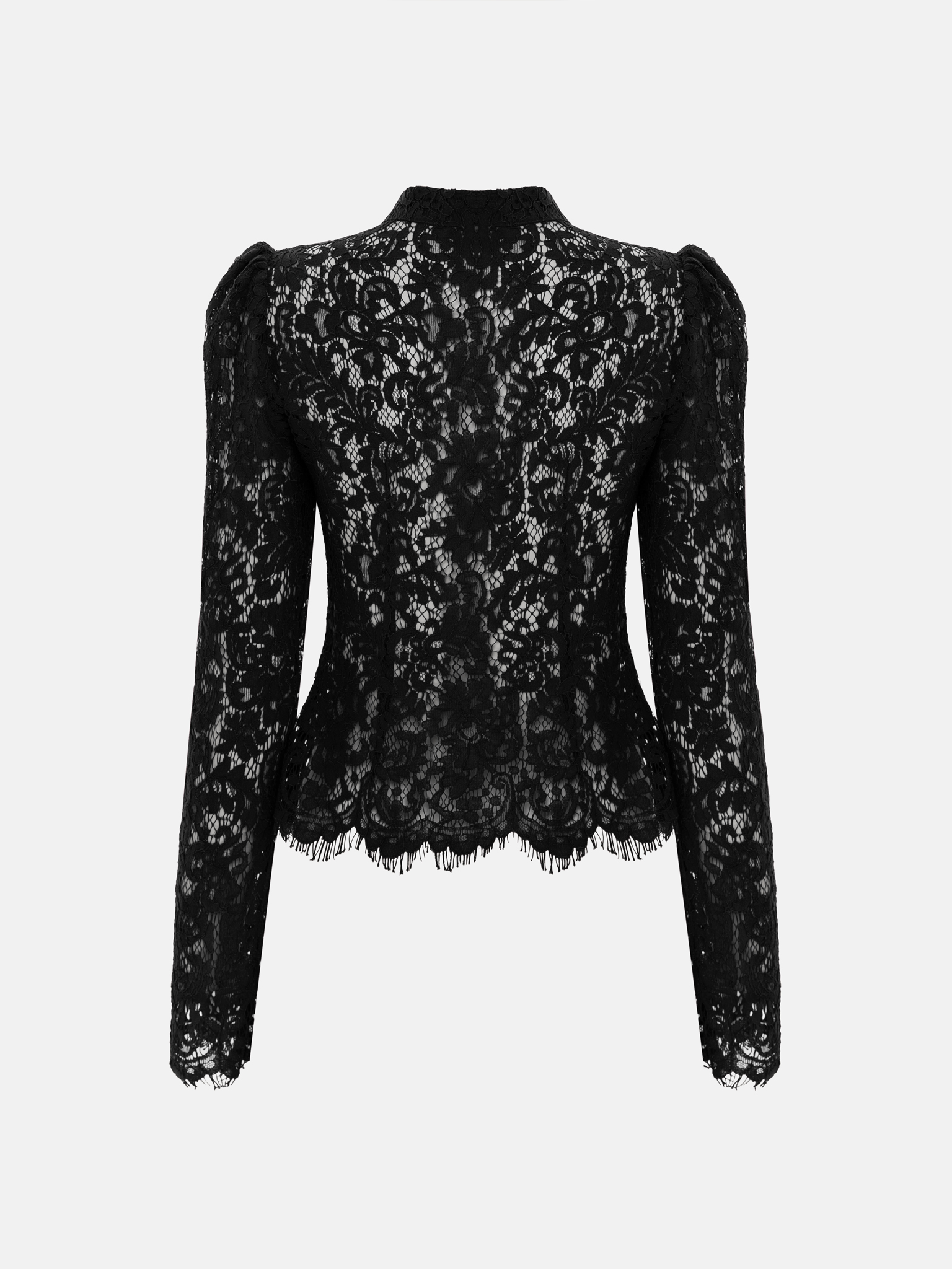 Guipure blouse with tonal buttons