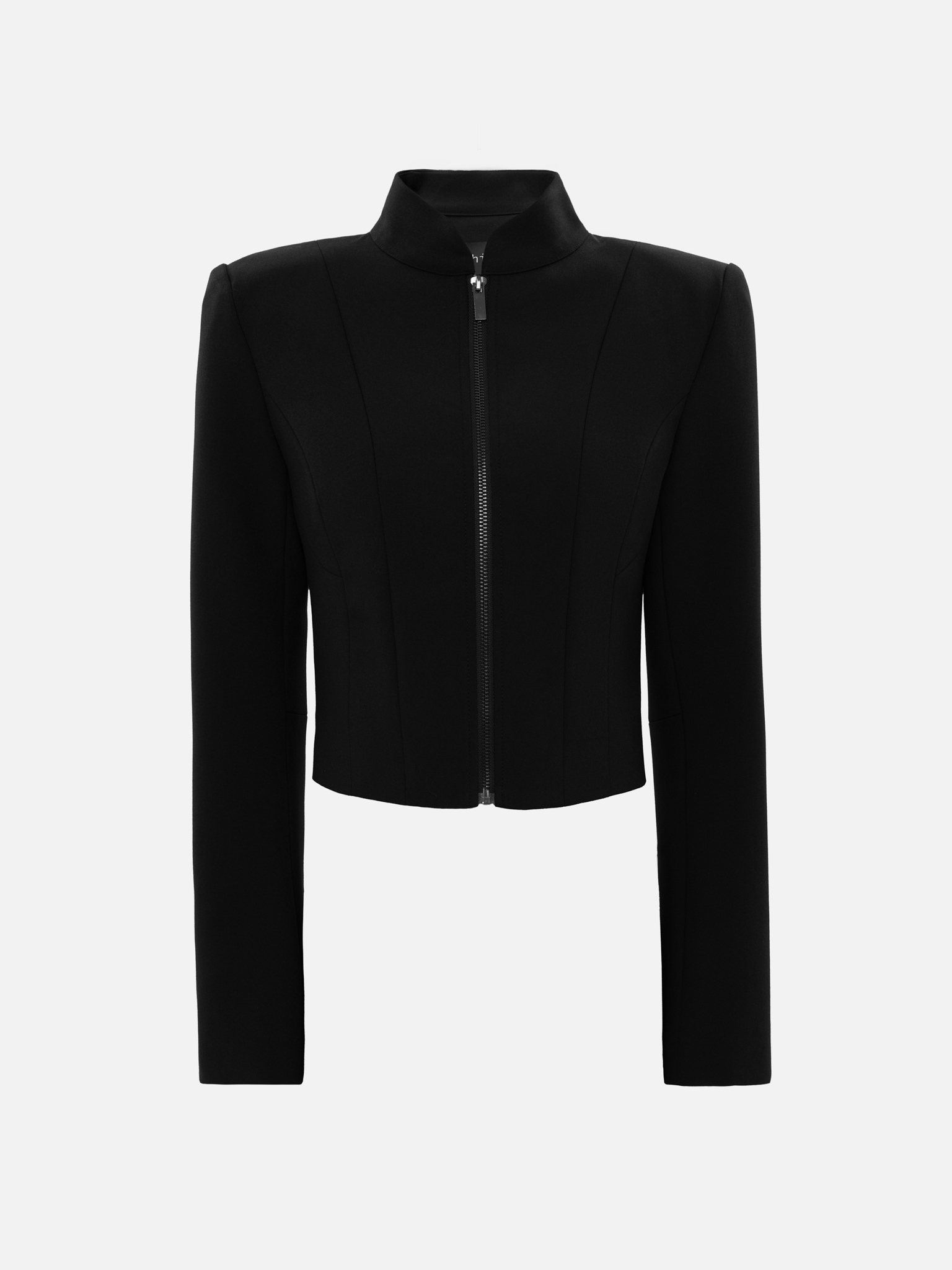 Fitted single-breasted zip-up jacket