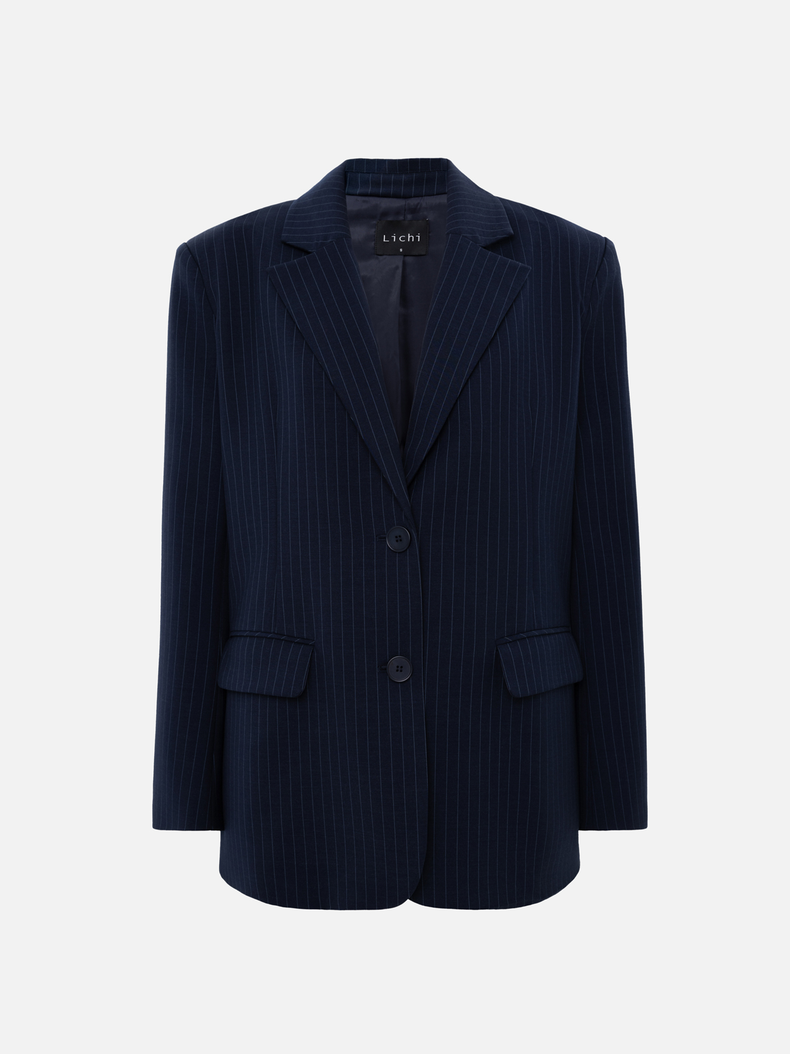 Однобортный жакет в тонкую полоску