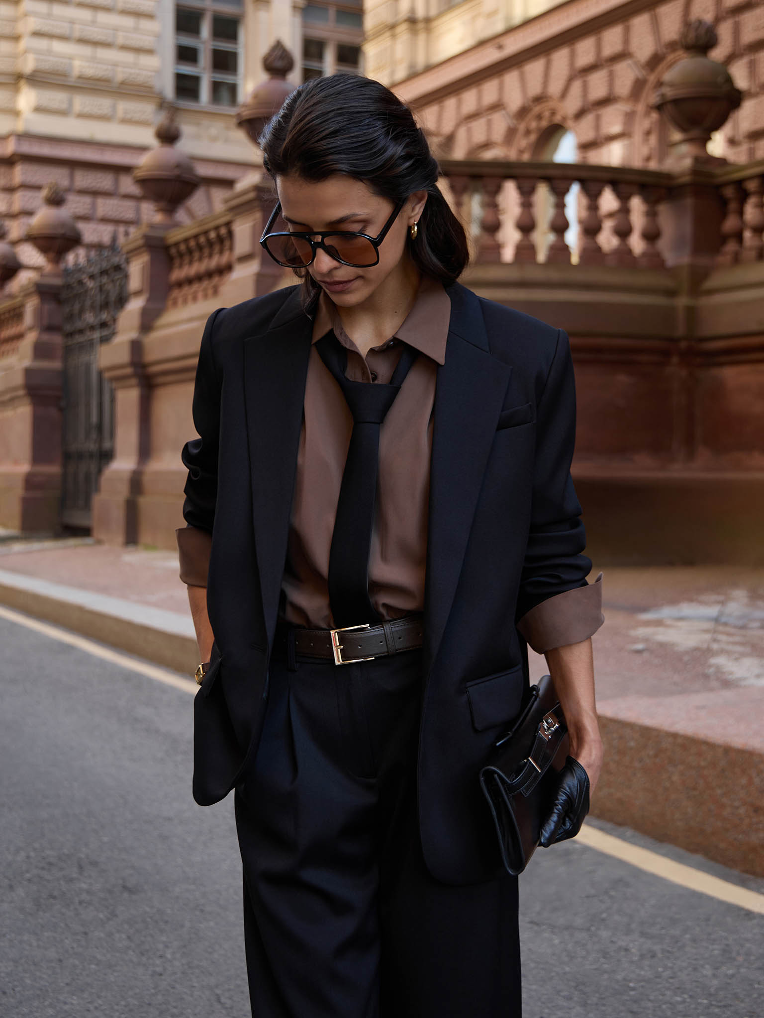 Flared suiting trousers