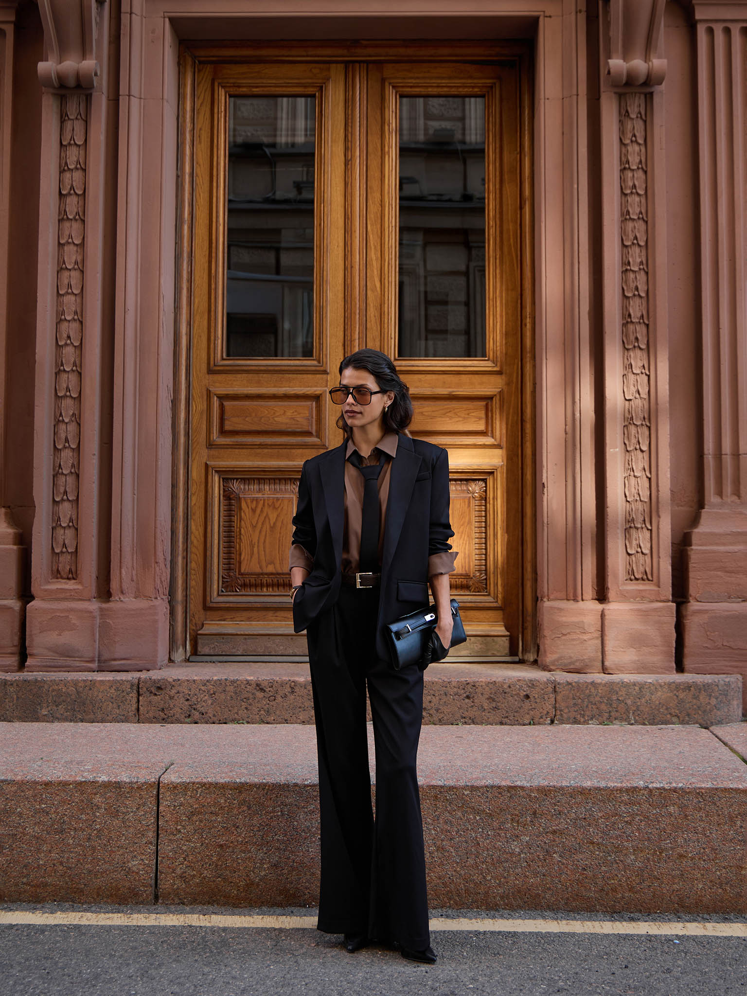 Flared suiting trousers