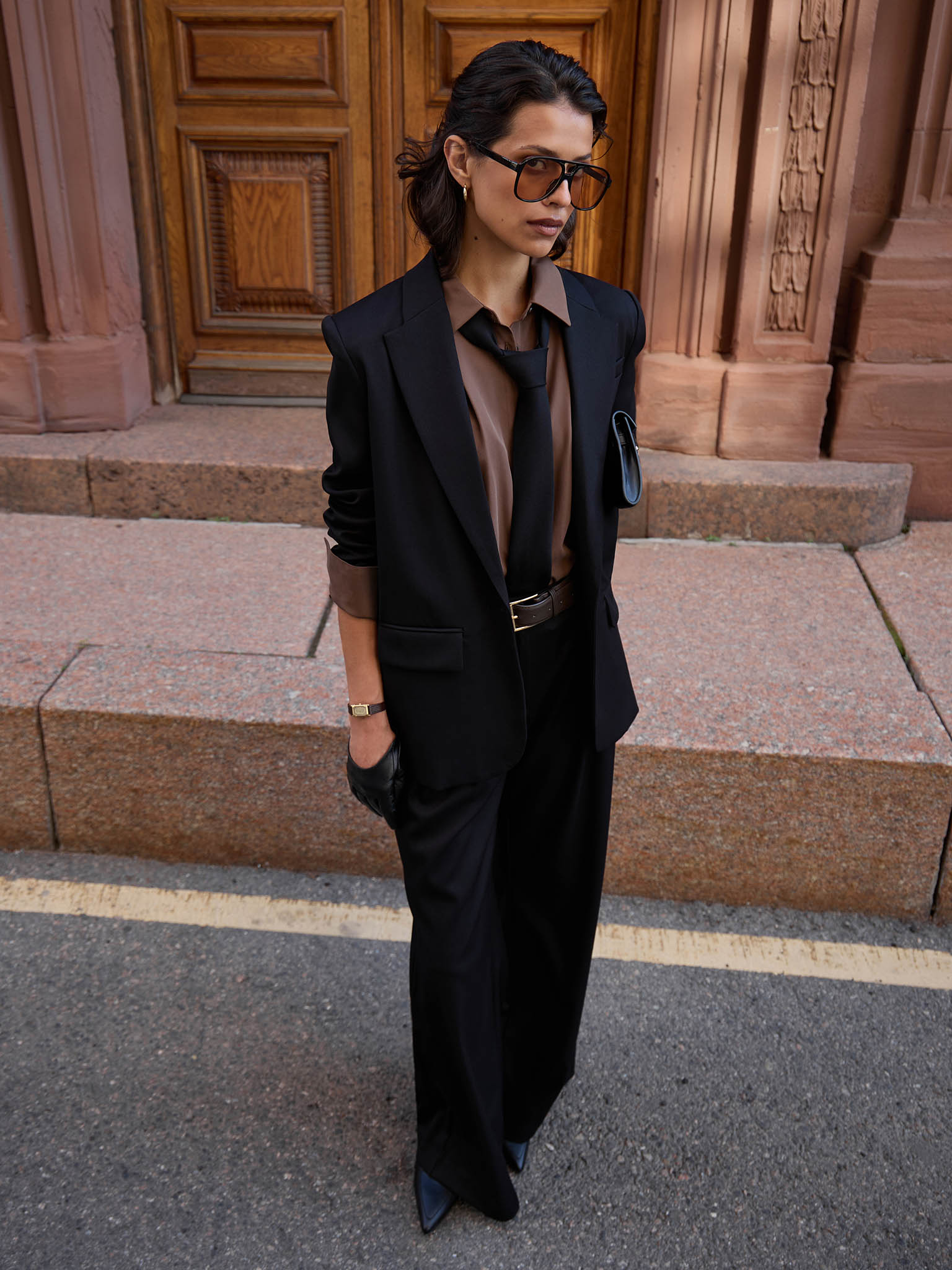 Flared suiting trousers