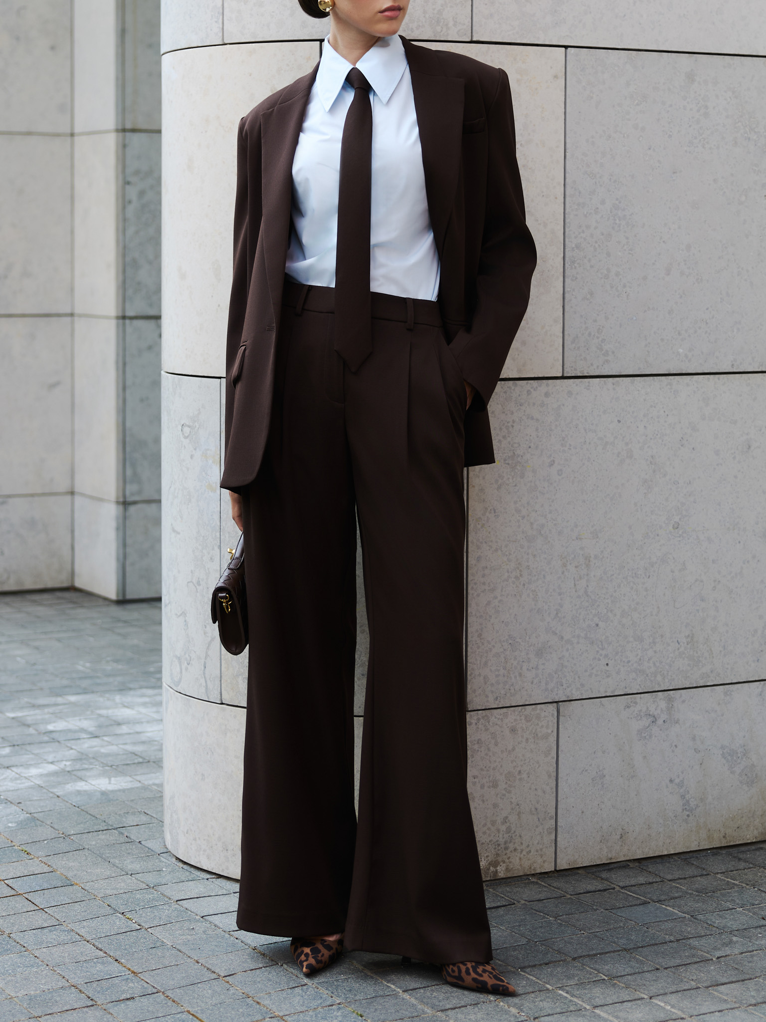 Flared suiting trousers