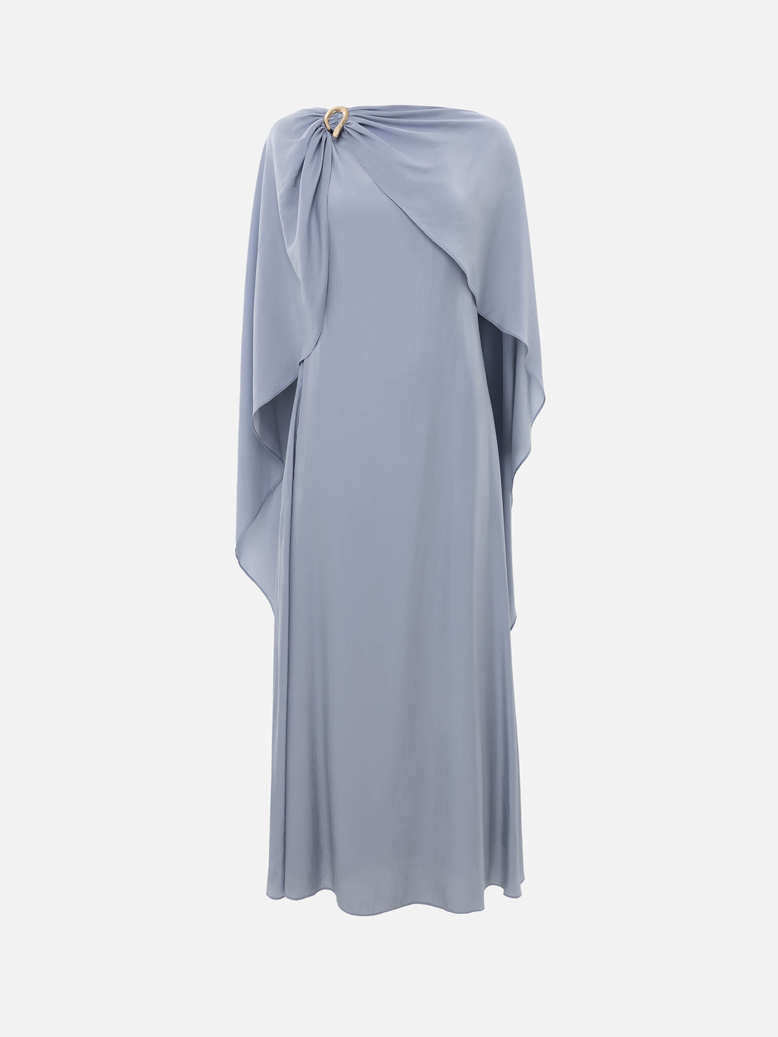 long train maxi dress Soft Blue Chiffon Maxi Dress with Long Train Pink / L
