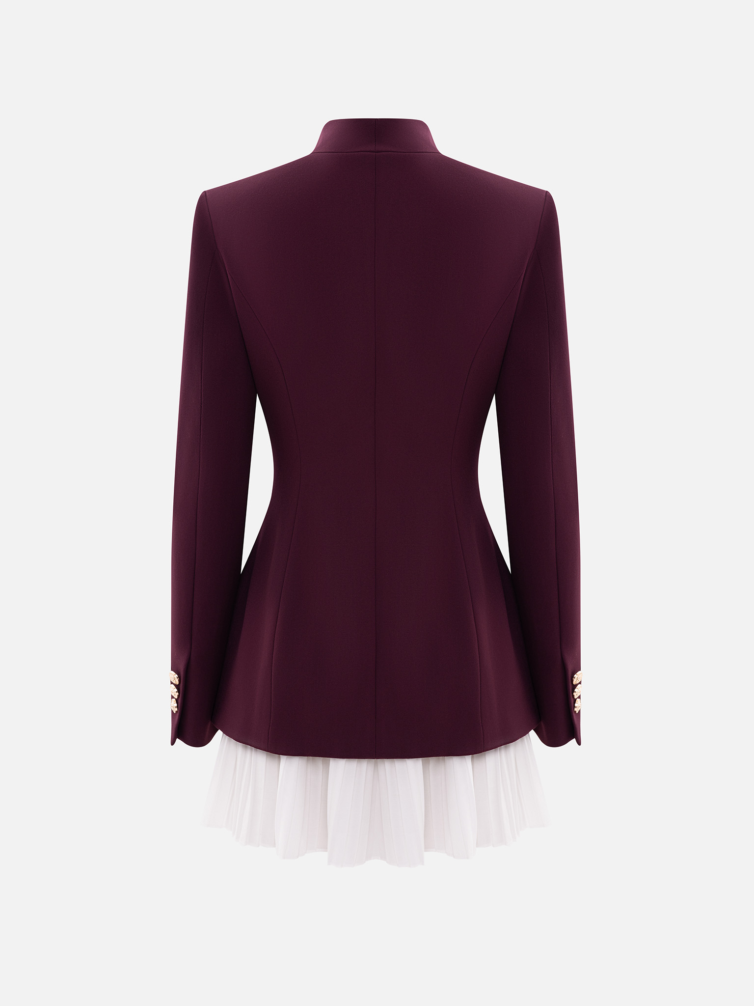 Mini blazer dress with pleated insert on the skirt