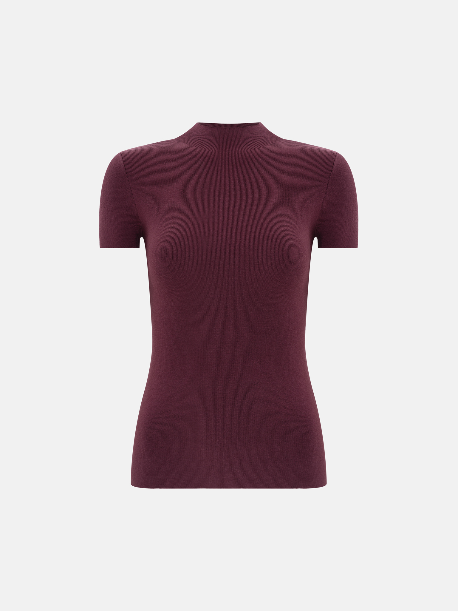 Short-sleeved ribbed knit top