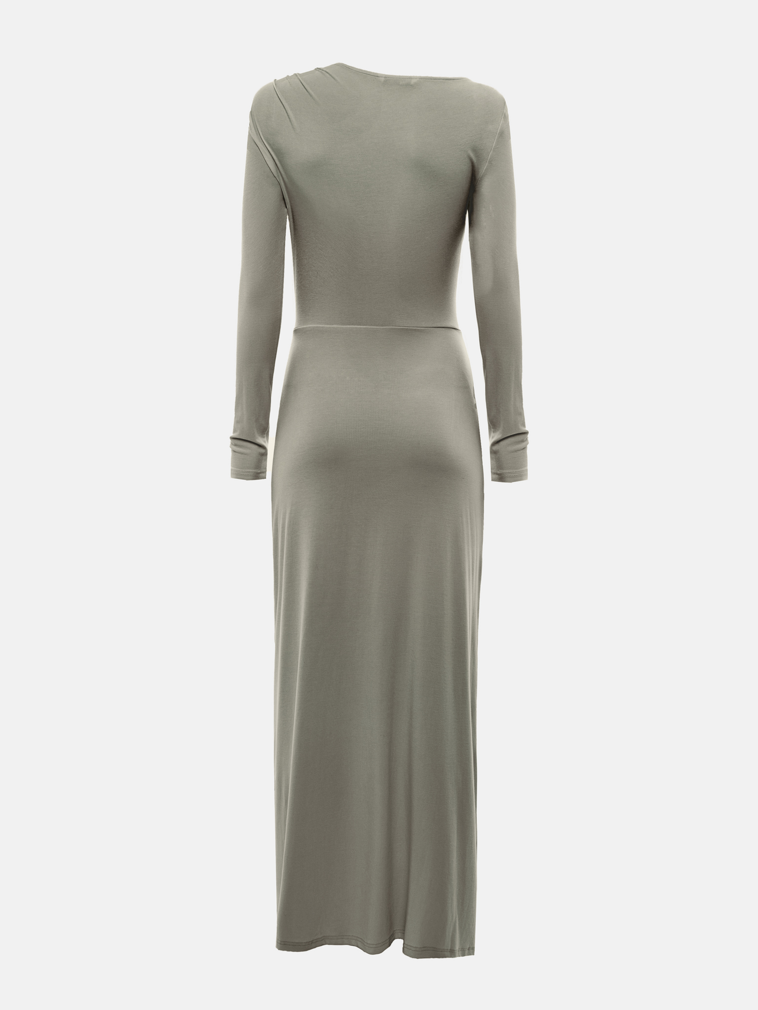 Fitted maxi dress with draped hips