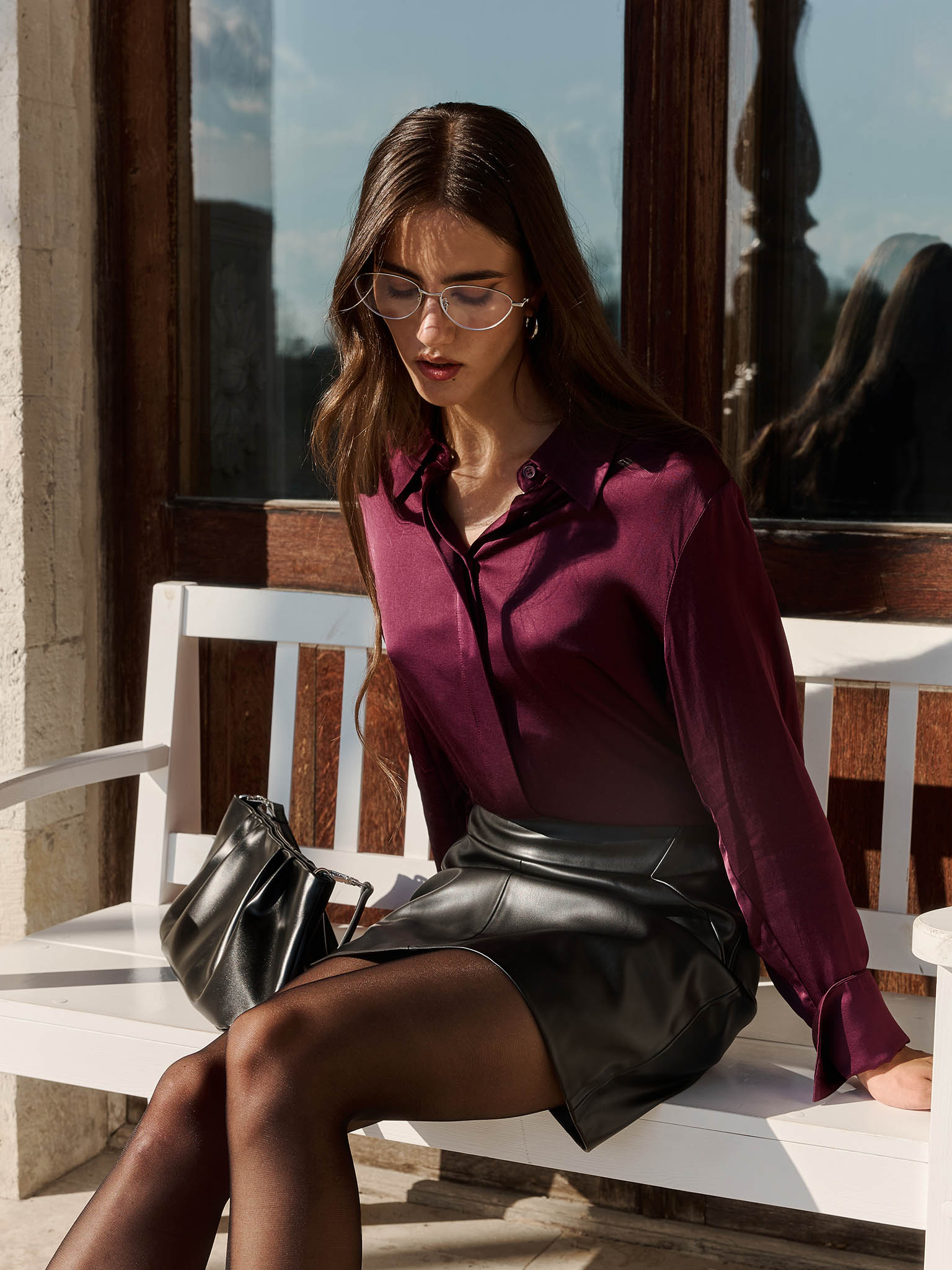 Mini eco leather skirt