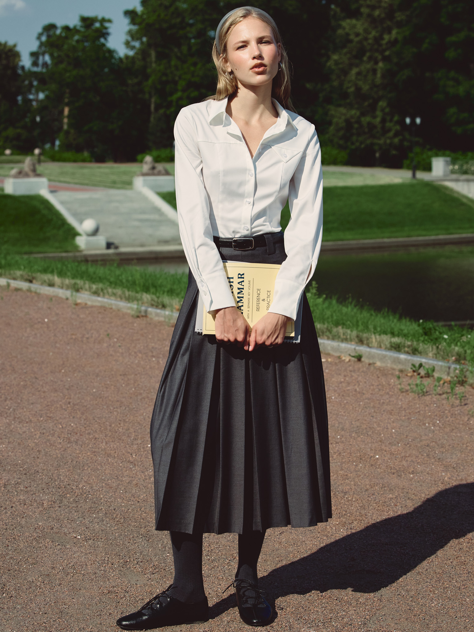 Юбка миди в складку 