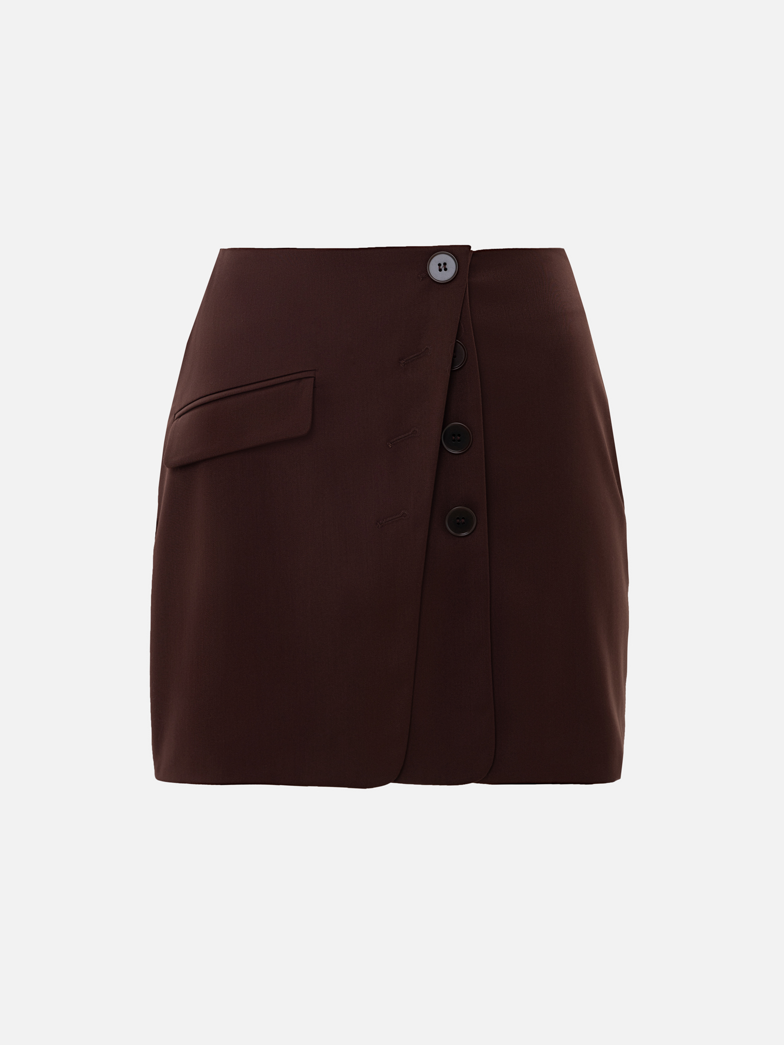 Complex cut straight mini skirt