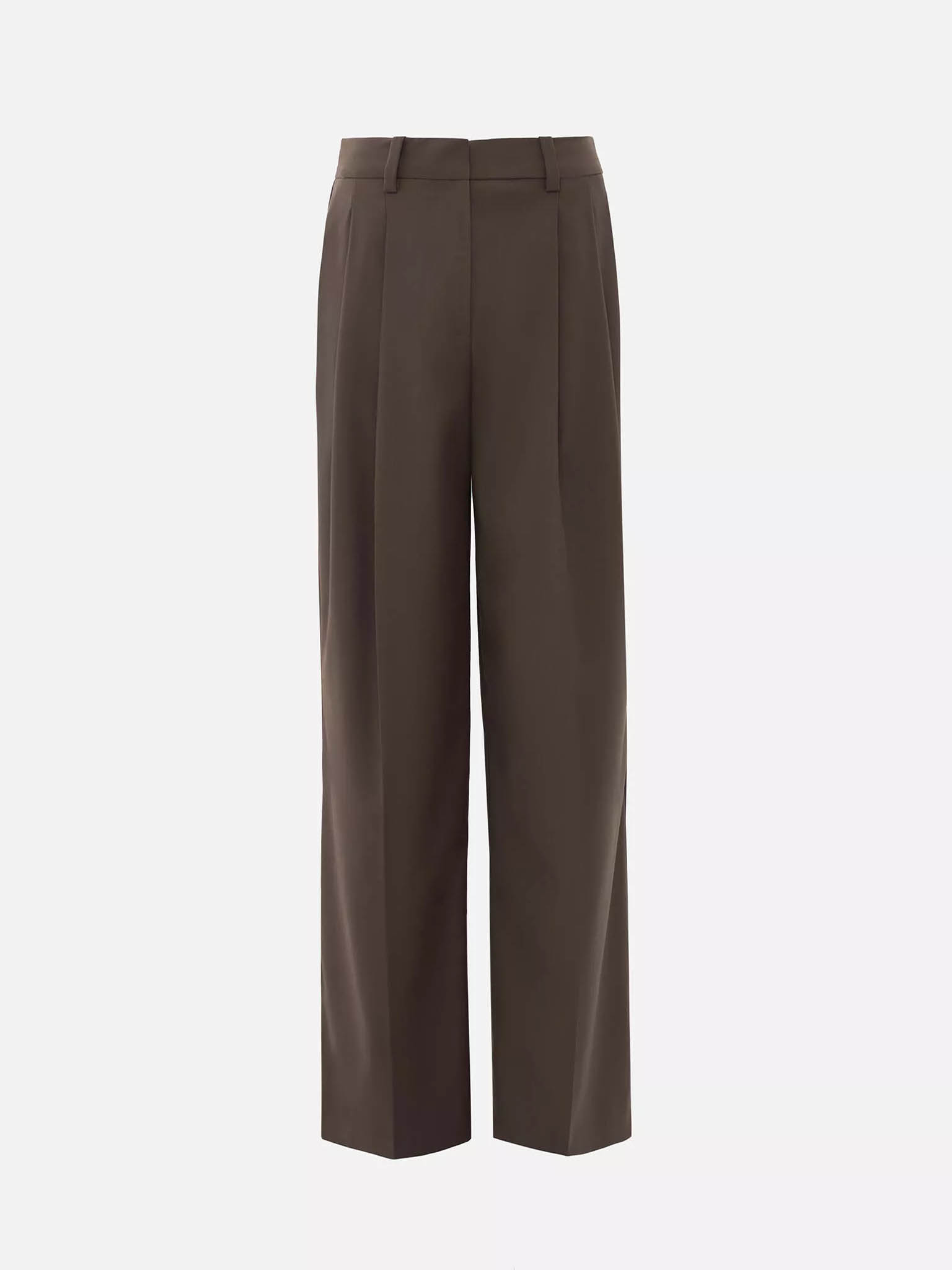 Брюки свободного кроя с защипами на талии