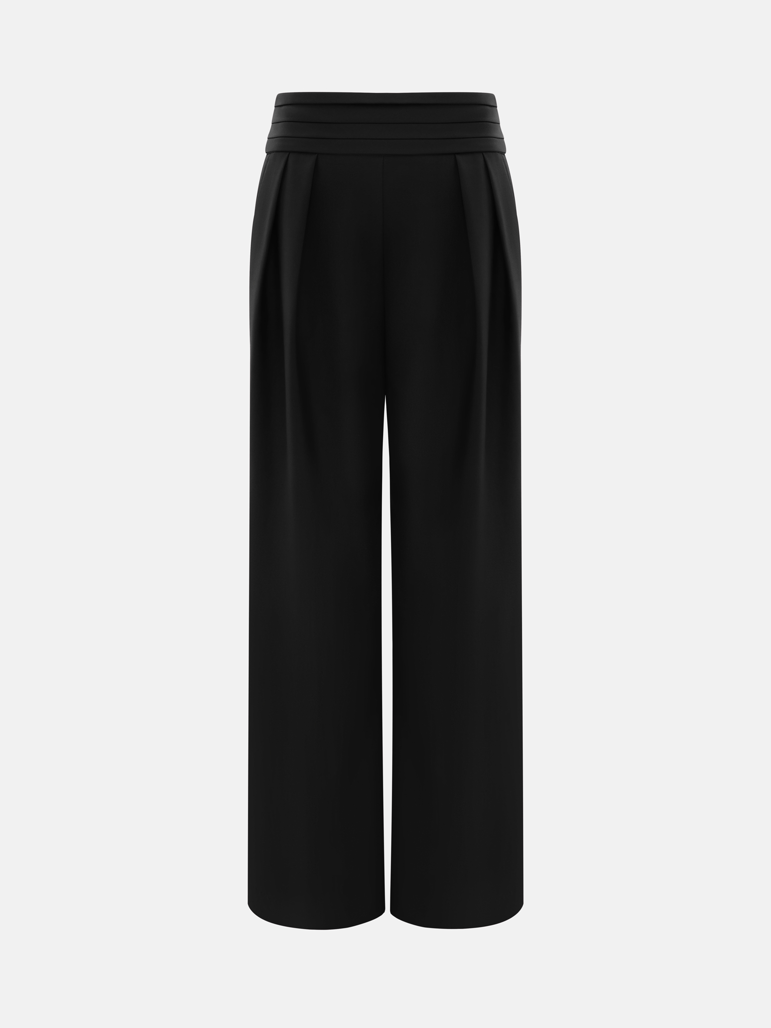 Loose trousers with wide draped belt