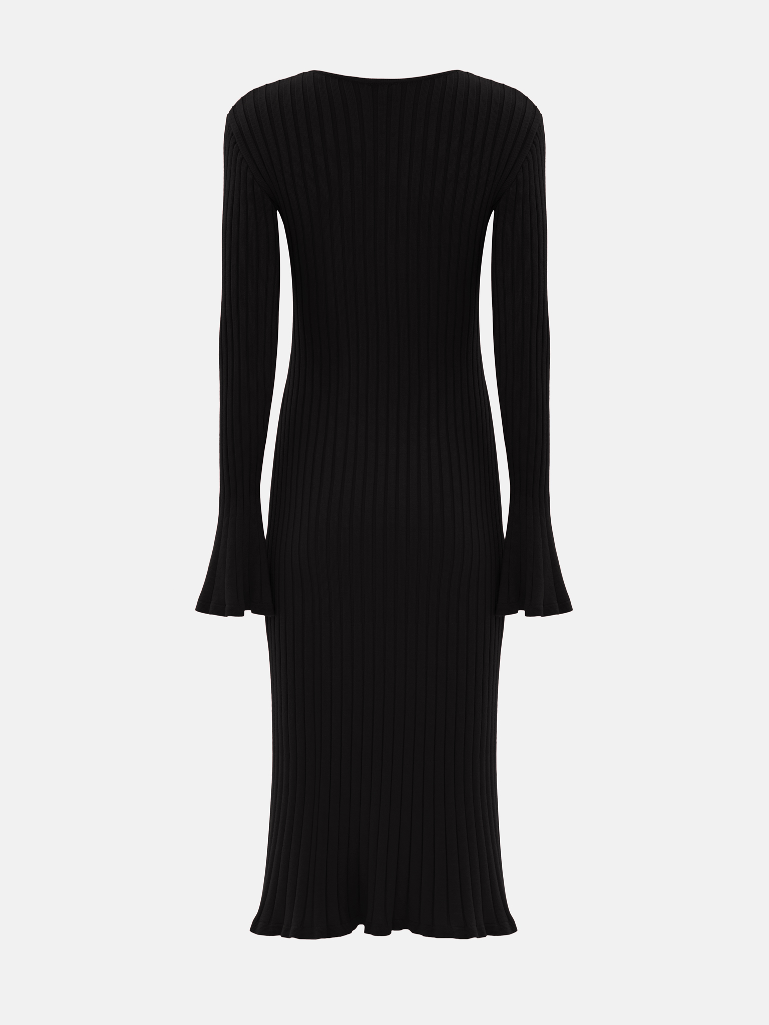 Ribbed midi dress with drop neckline