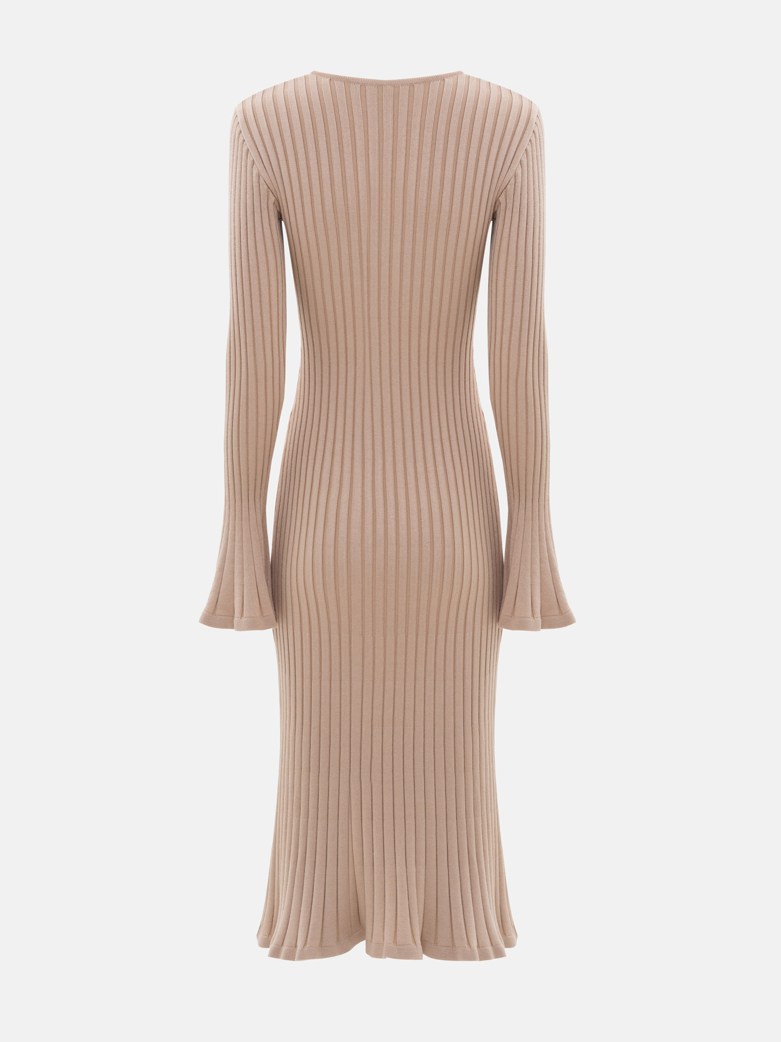 Ribbed midi dress with drop neckline