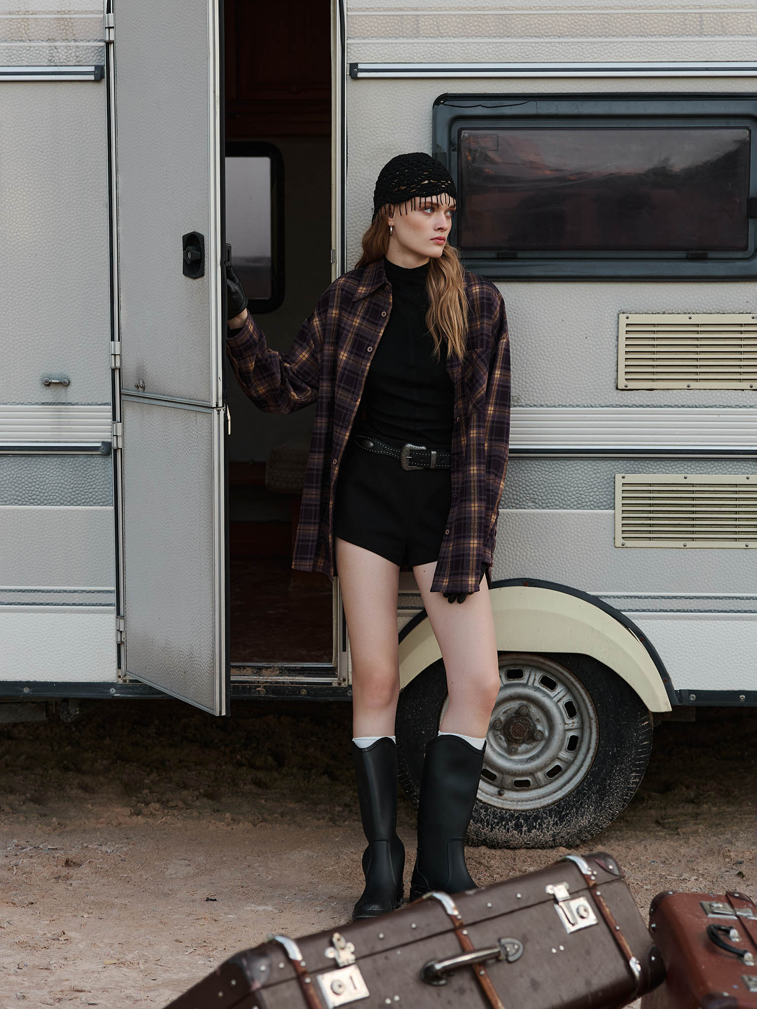 Рубашка в клетку с застежкой на пуговицы