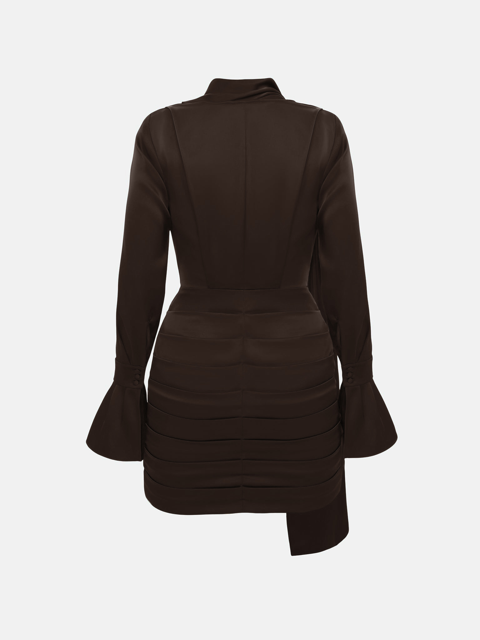 Flowing mini dress with a decorative scarf