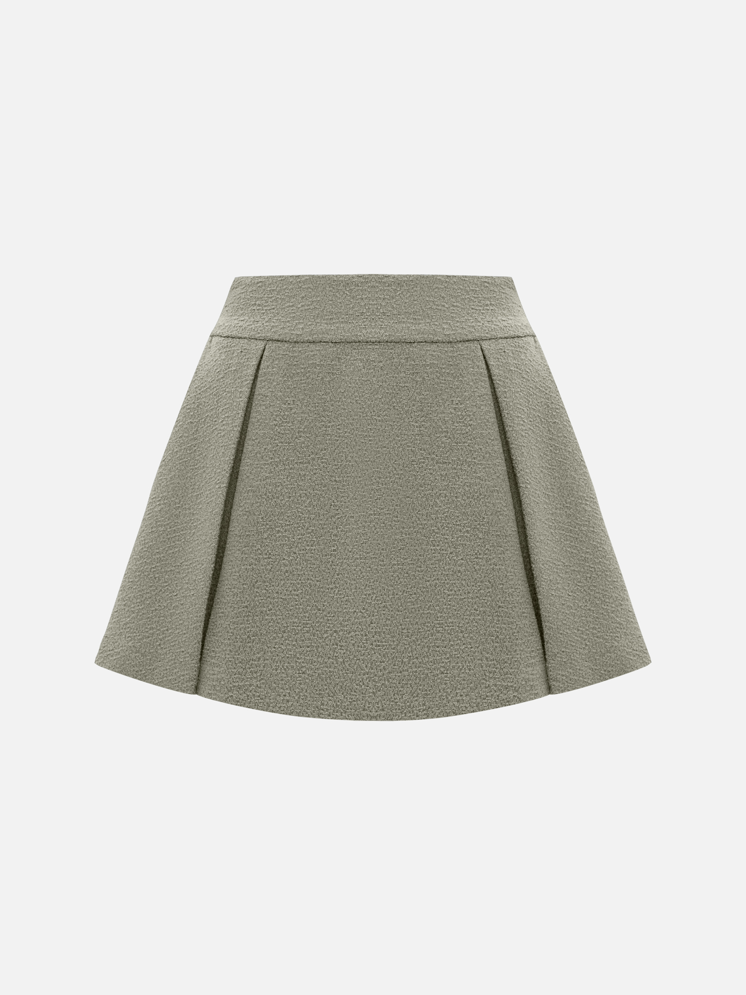 Flared mini skirt with pleats on the sides