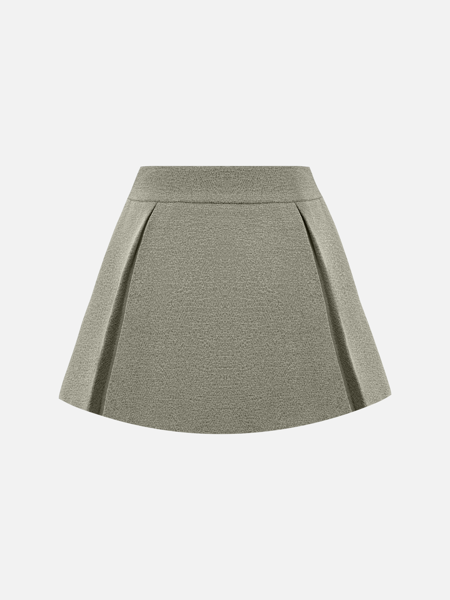 Flared mini skirt with pleats on the sides