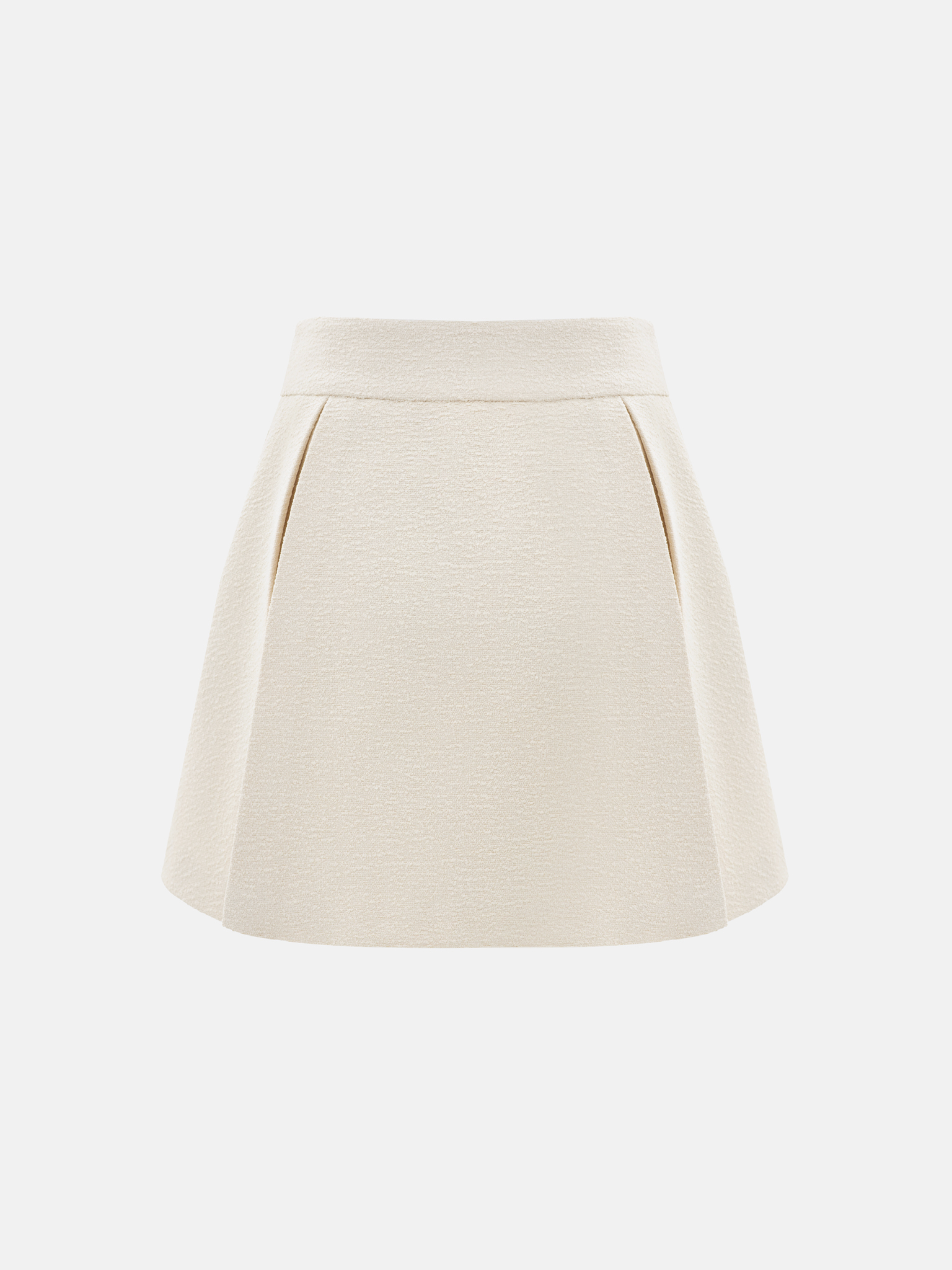 Flared mini skirt with pleats on the sides
