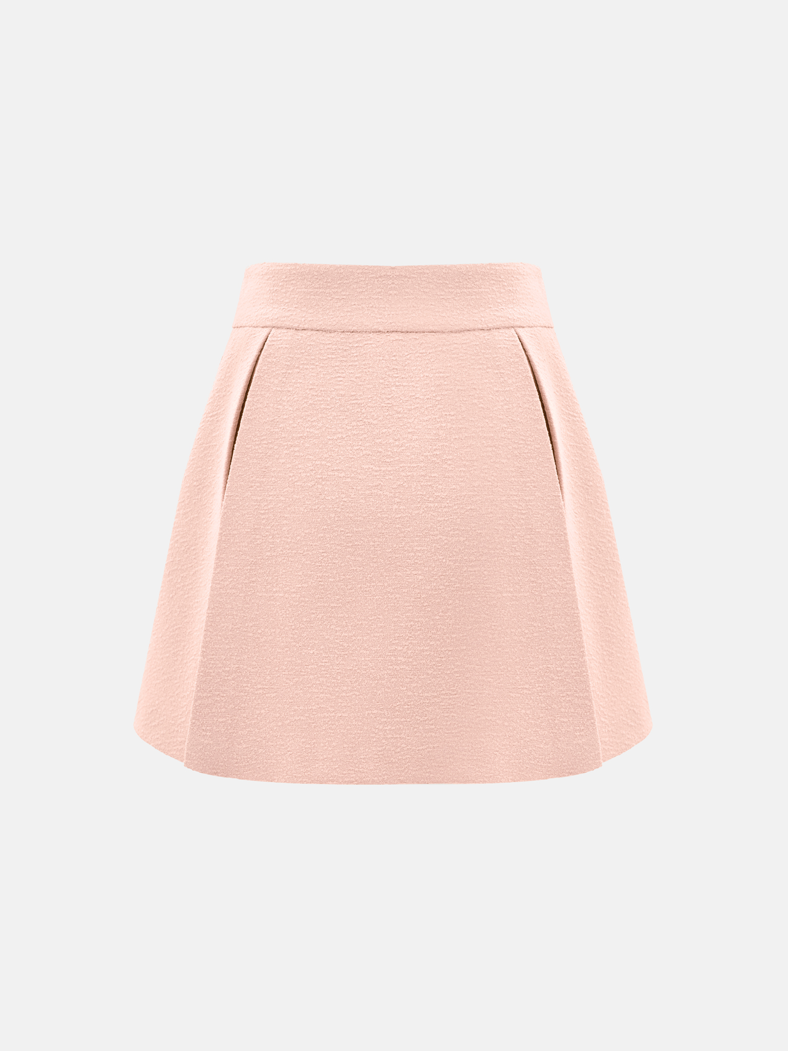 Flared mini skirt with pleats on the sides