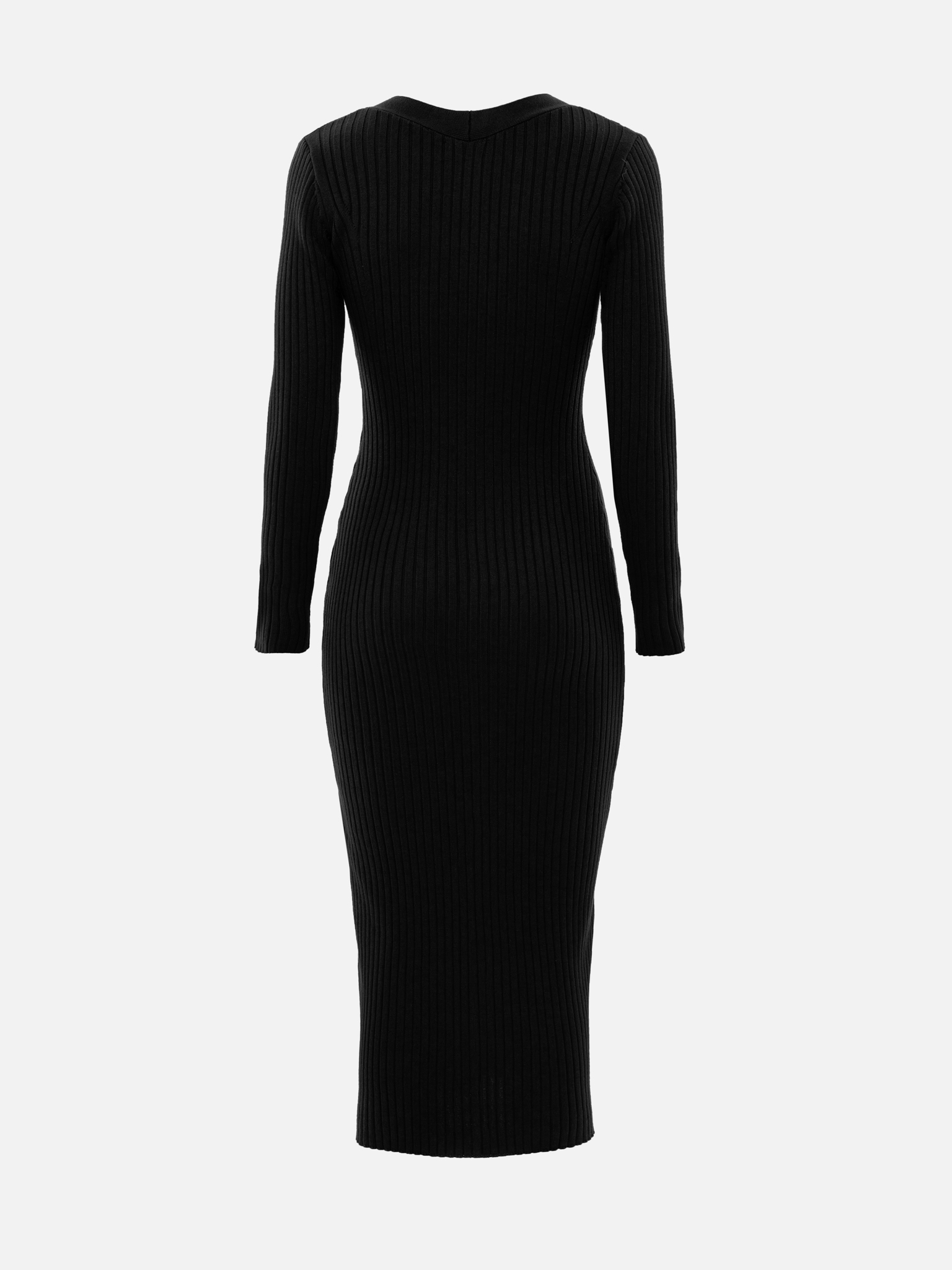 Viscose midi dress with golden buttons