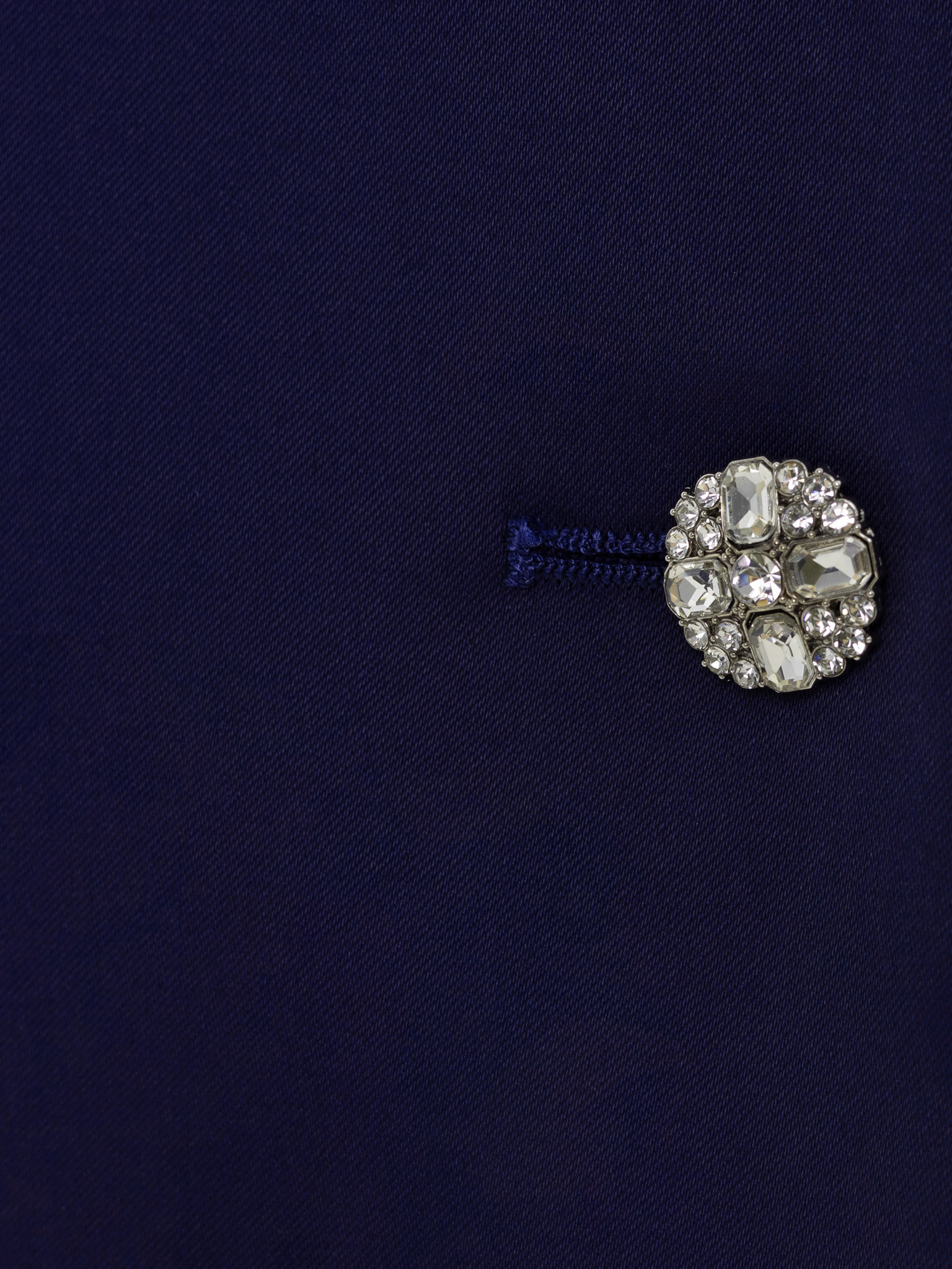 Short sleeved jacket with rhinestone buttons