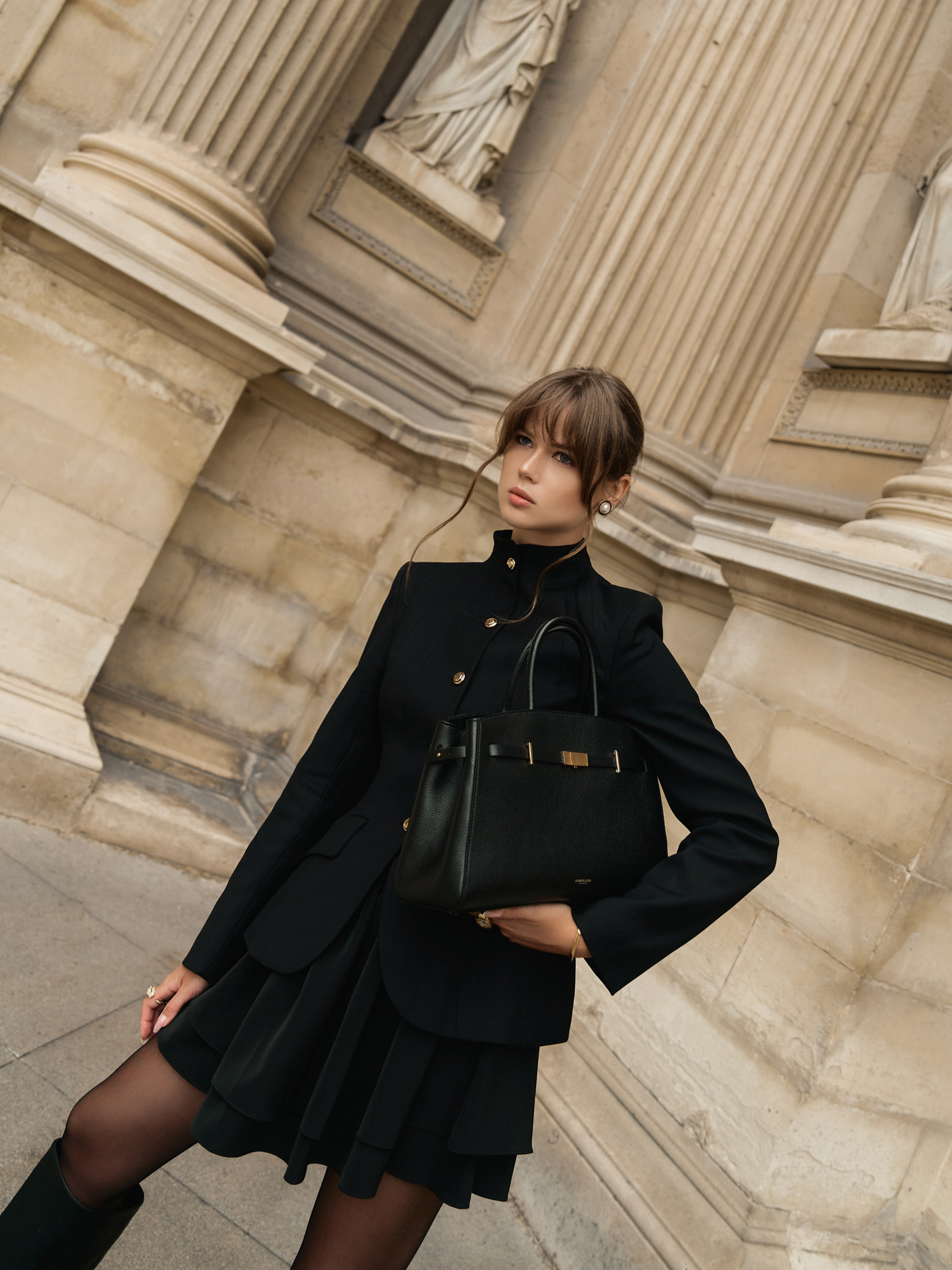 Платье-жакет мини с объемной юбкой