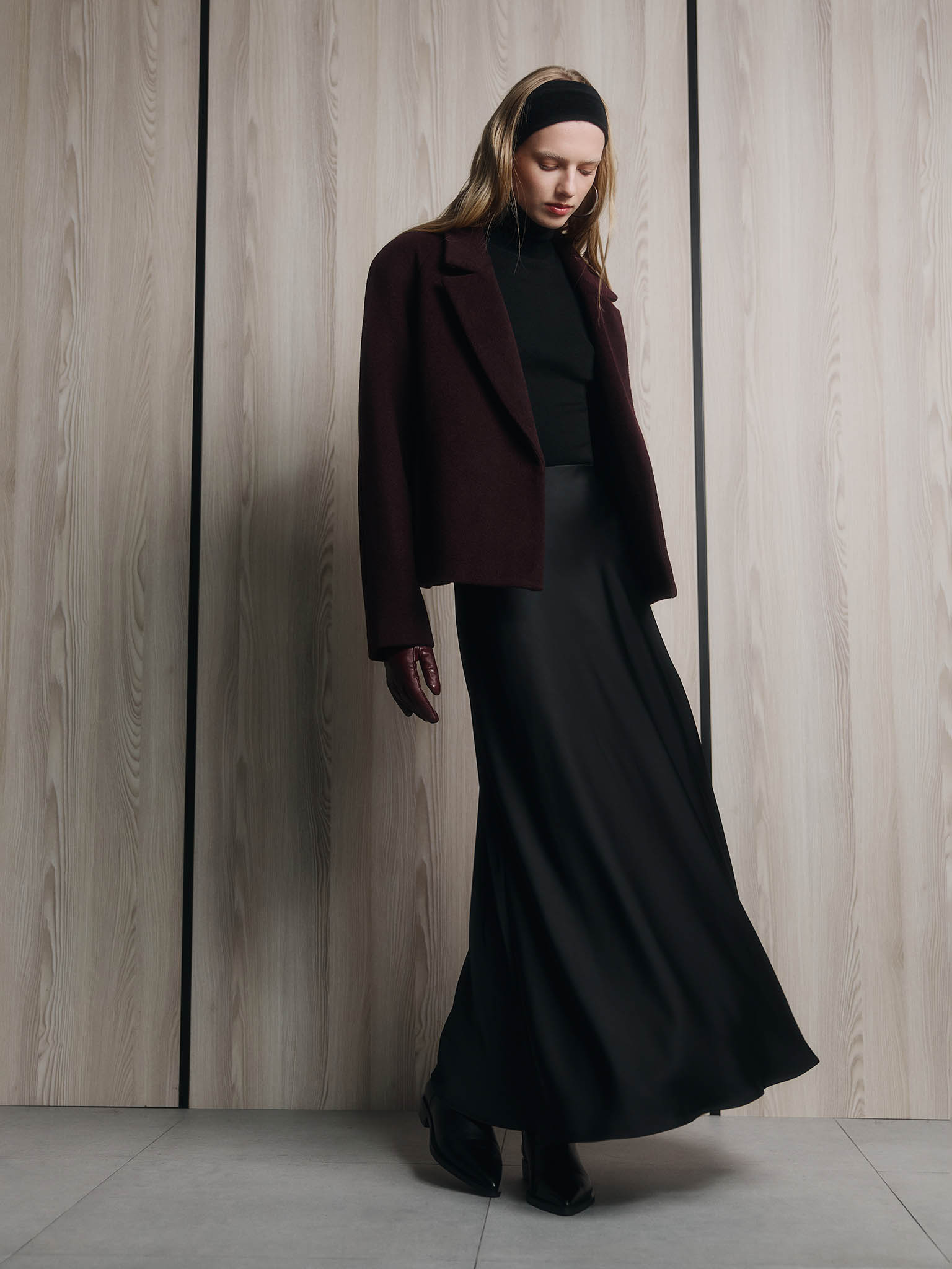 Flared floor length maxi skirt