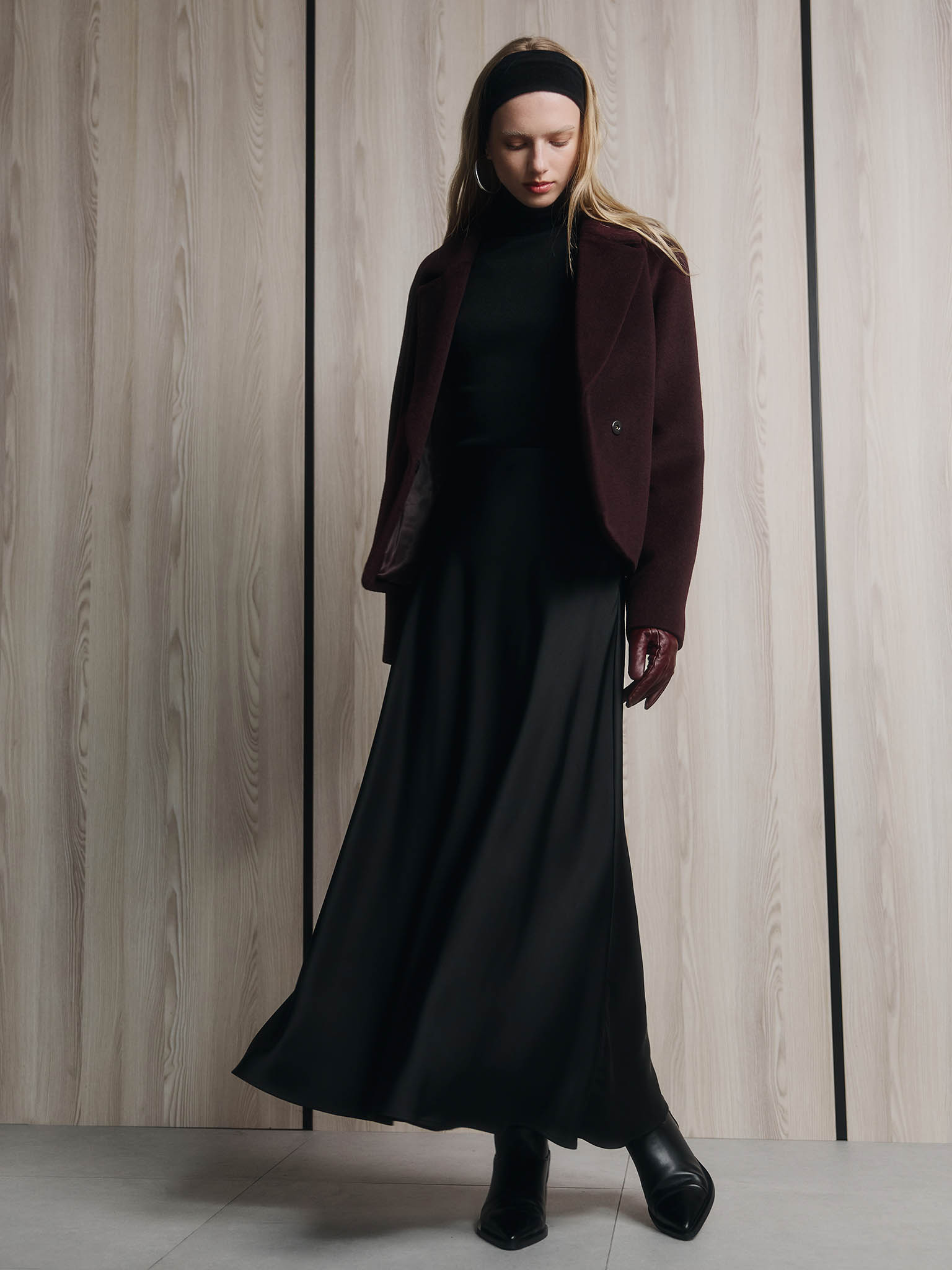 Flared floor length maxi skirt