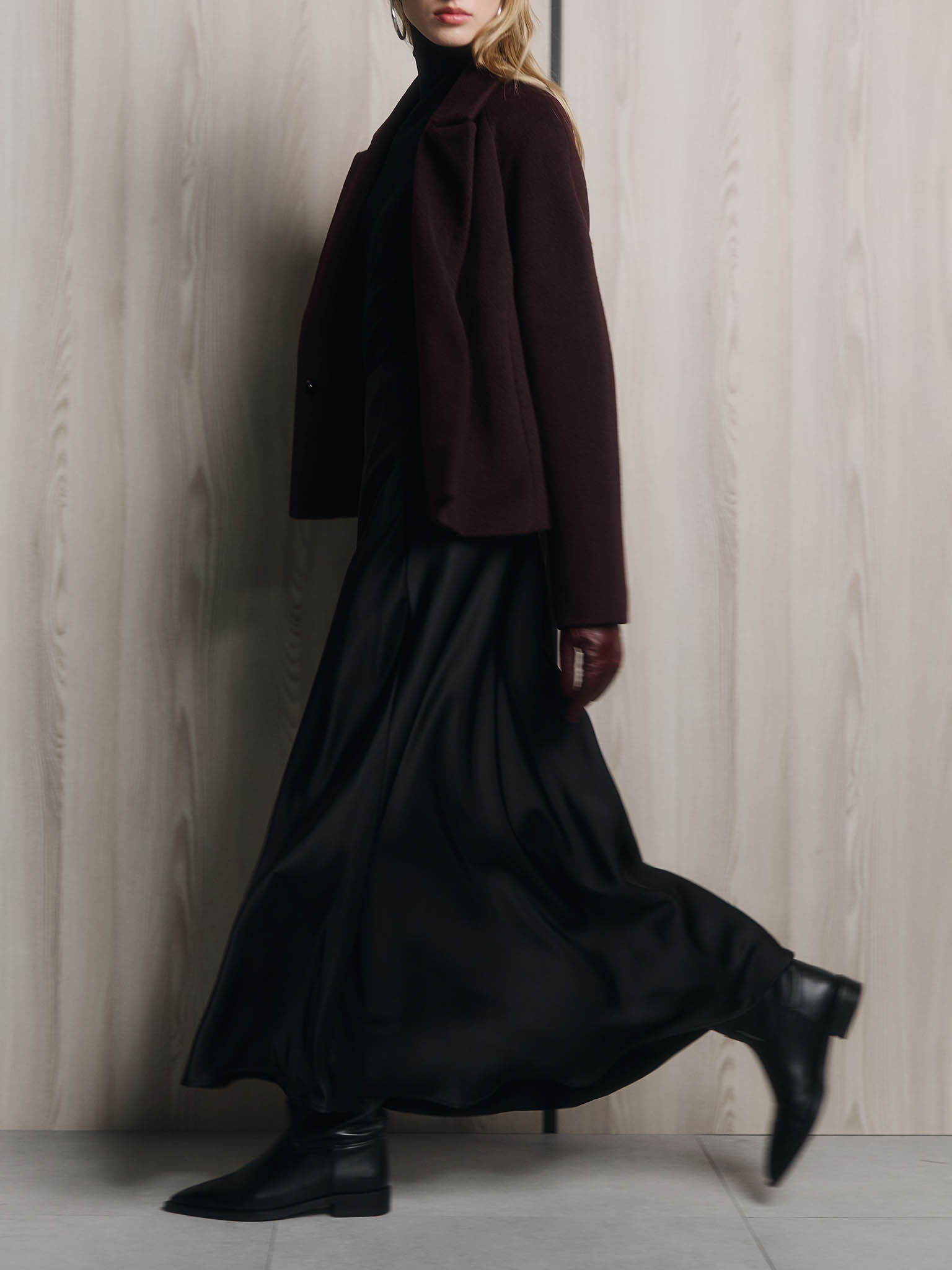Flared floor length maxi skirt