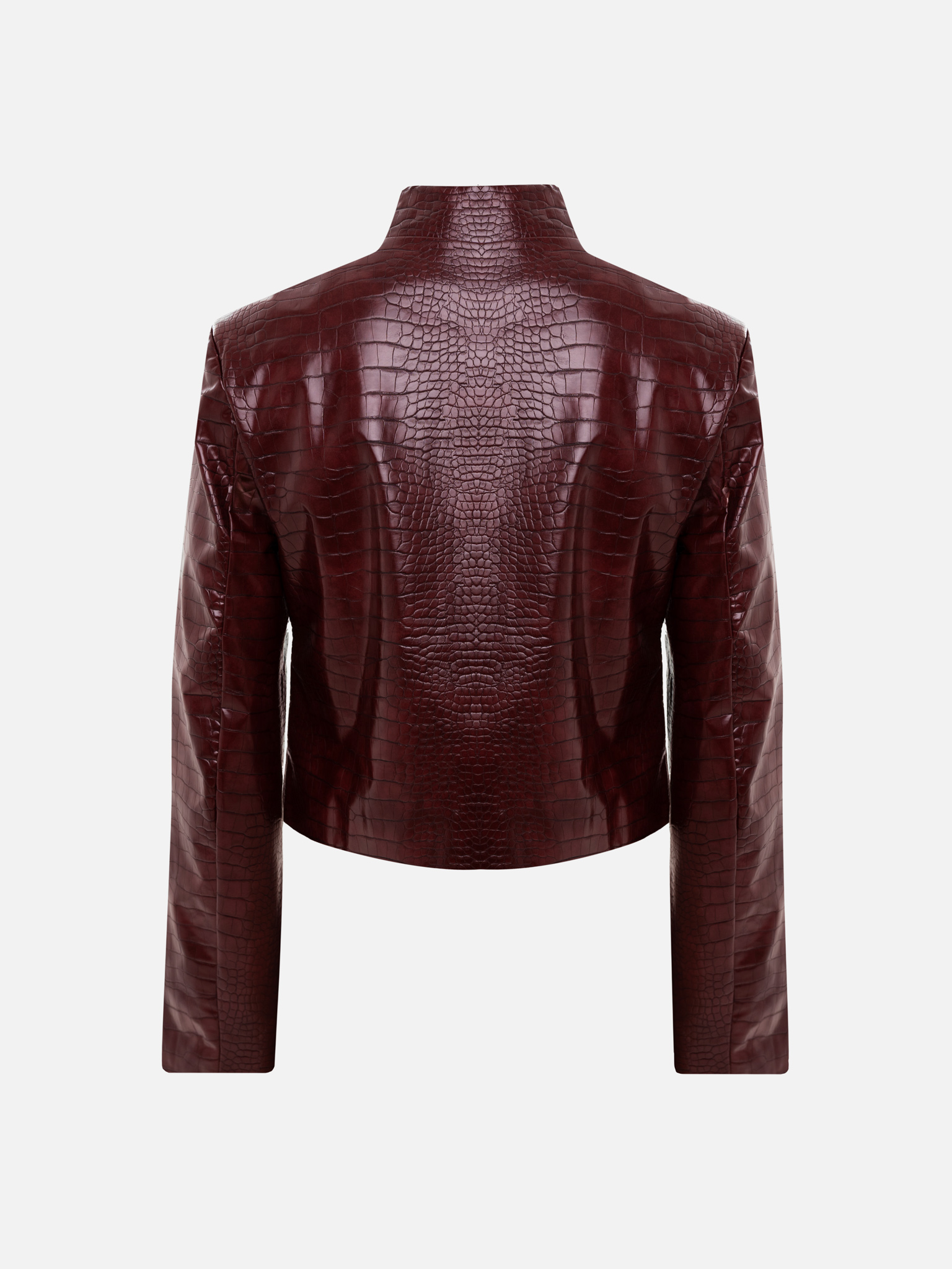 Cropped reptile eco-leather jacket :: LICHI - Online fashion store