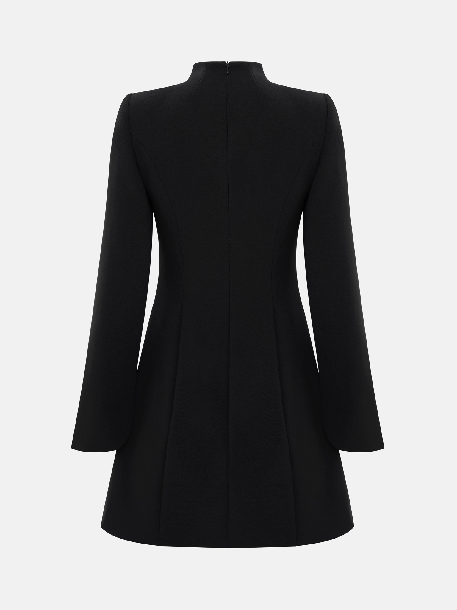 Mini dress with a slit on the skirt and accent buttons