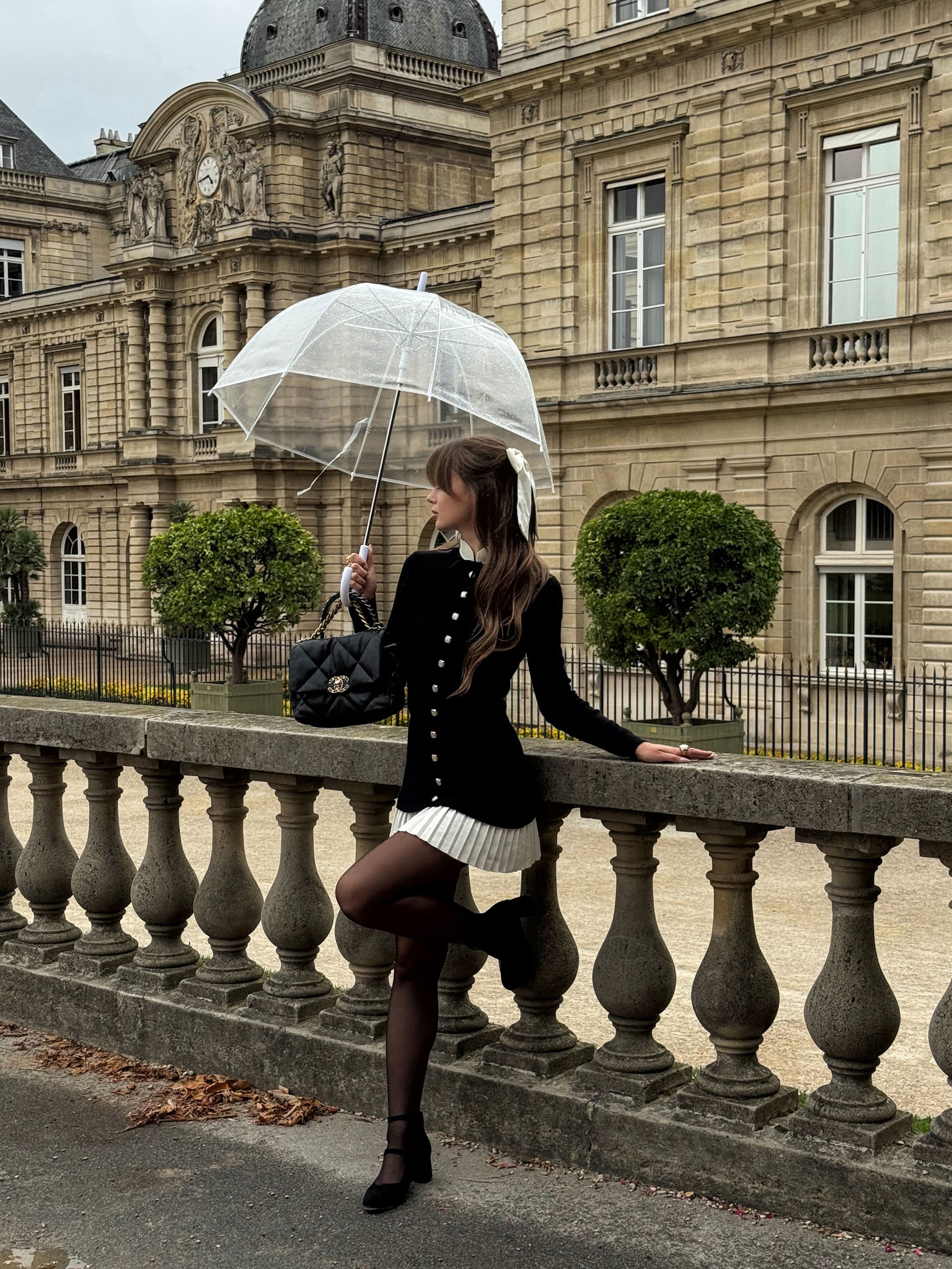 Jersey mini dress with contrasting pleated skirt