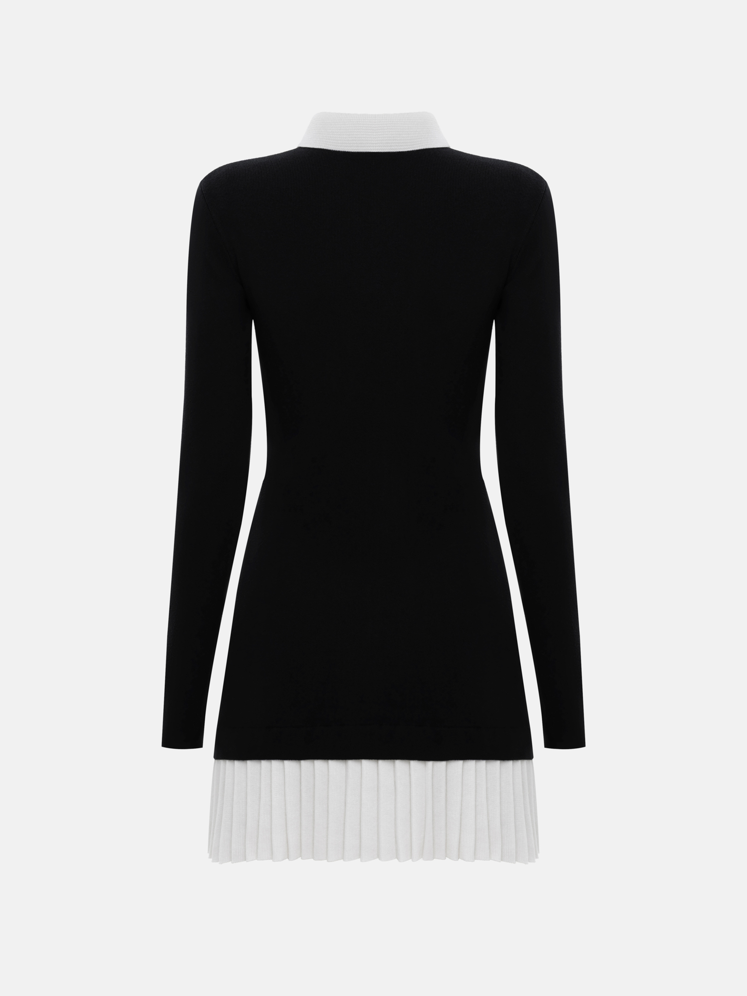 Jersey mini dress with contrasting pleated skirt
