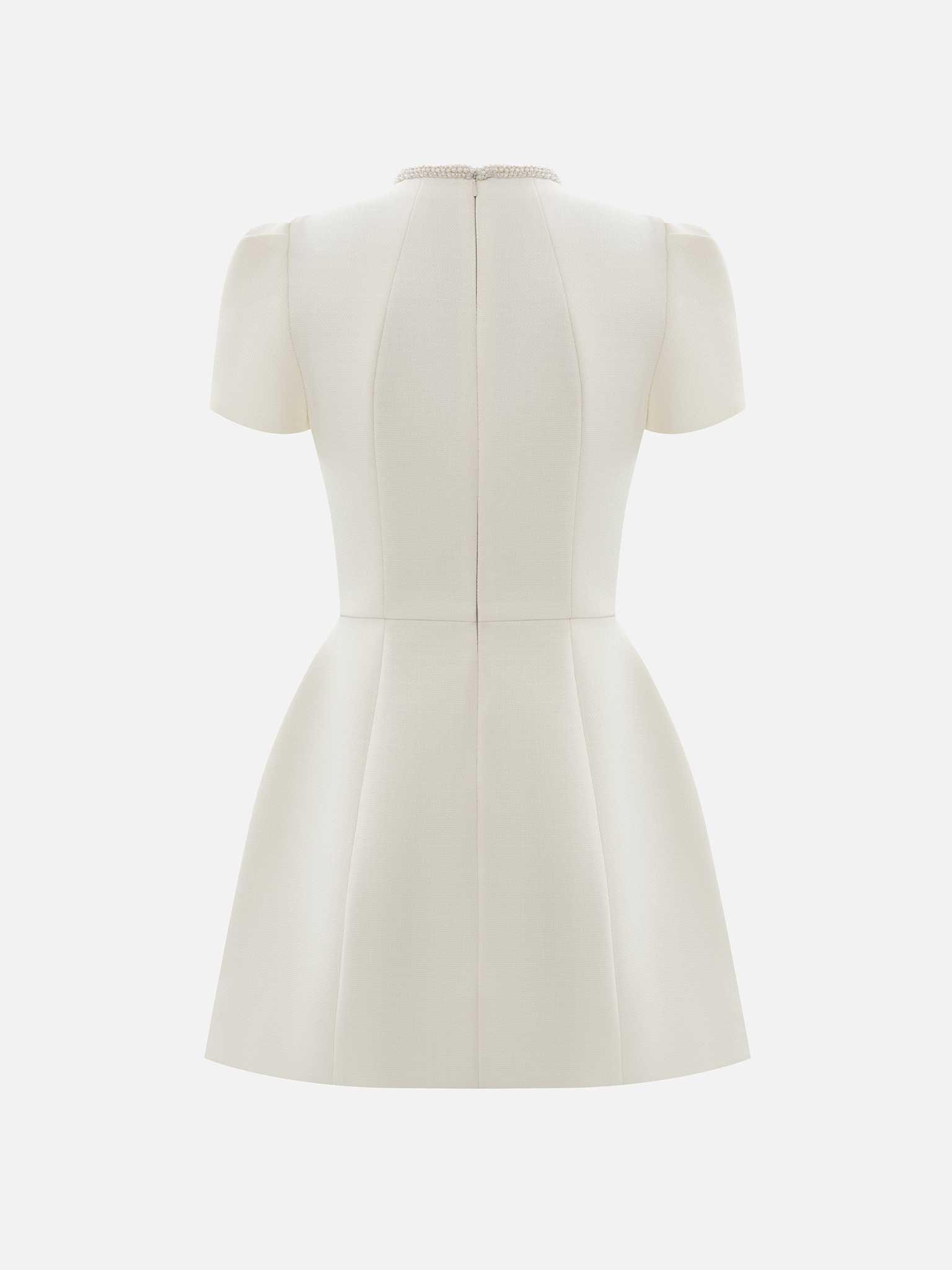 Mini fitted dress with voluminous short sleeves