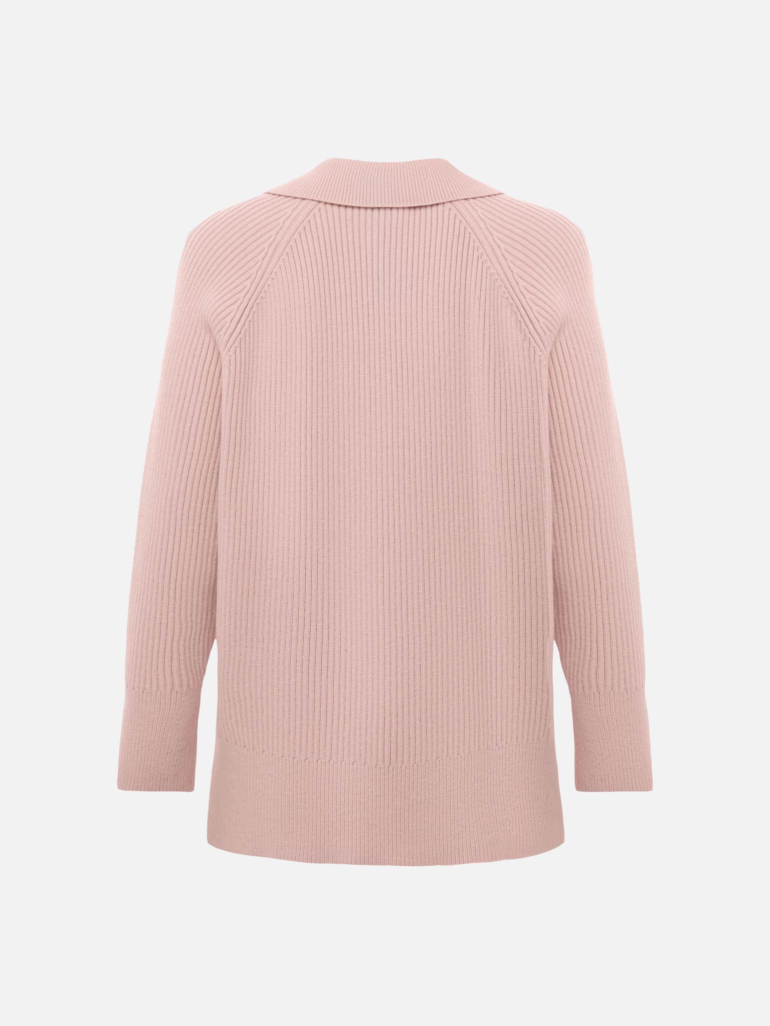 Loose jumper with zip-up polo collar