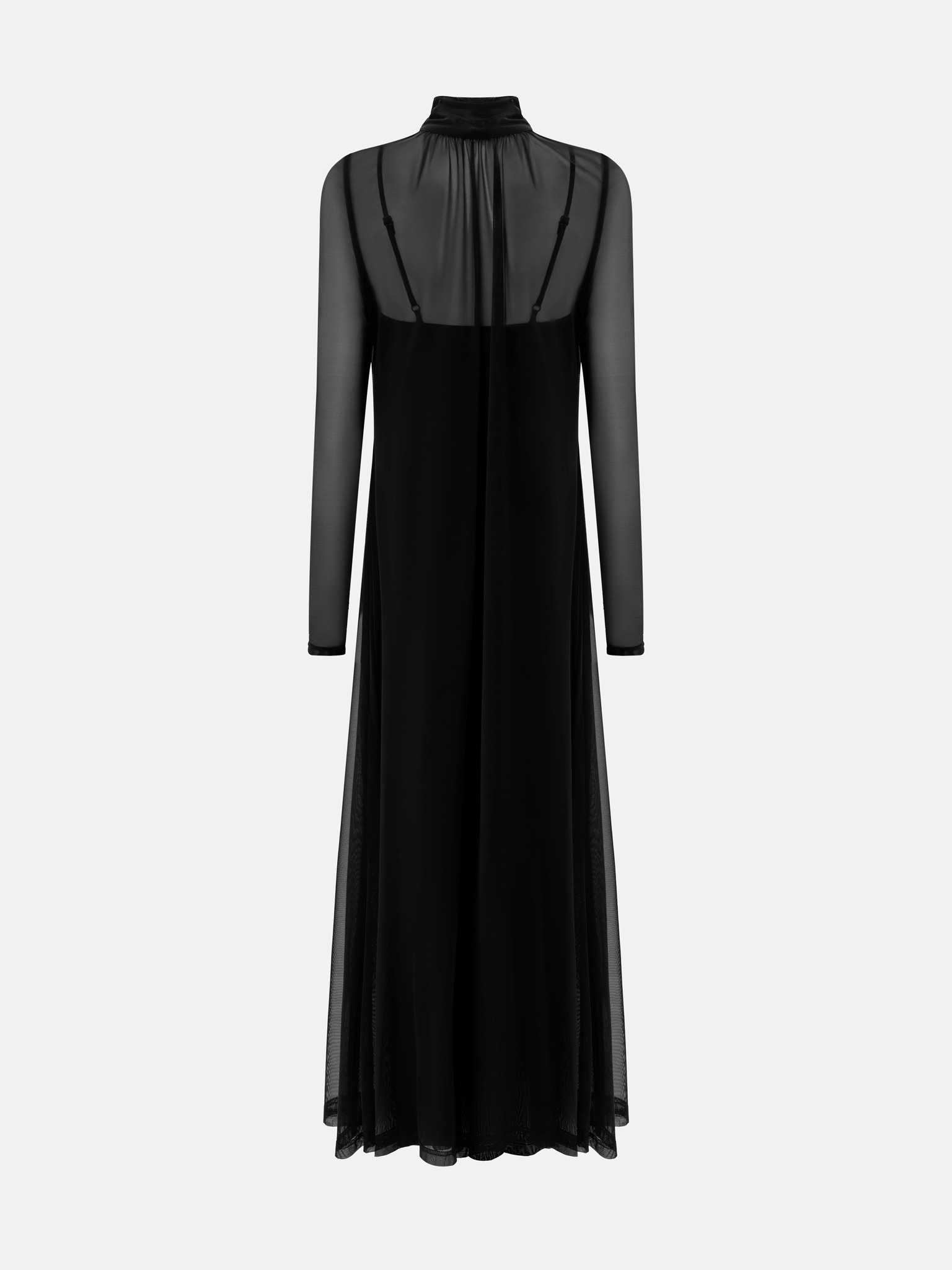 Semi-transparent midi dress with lace detailing
