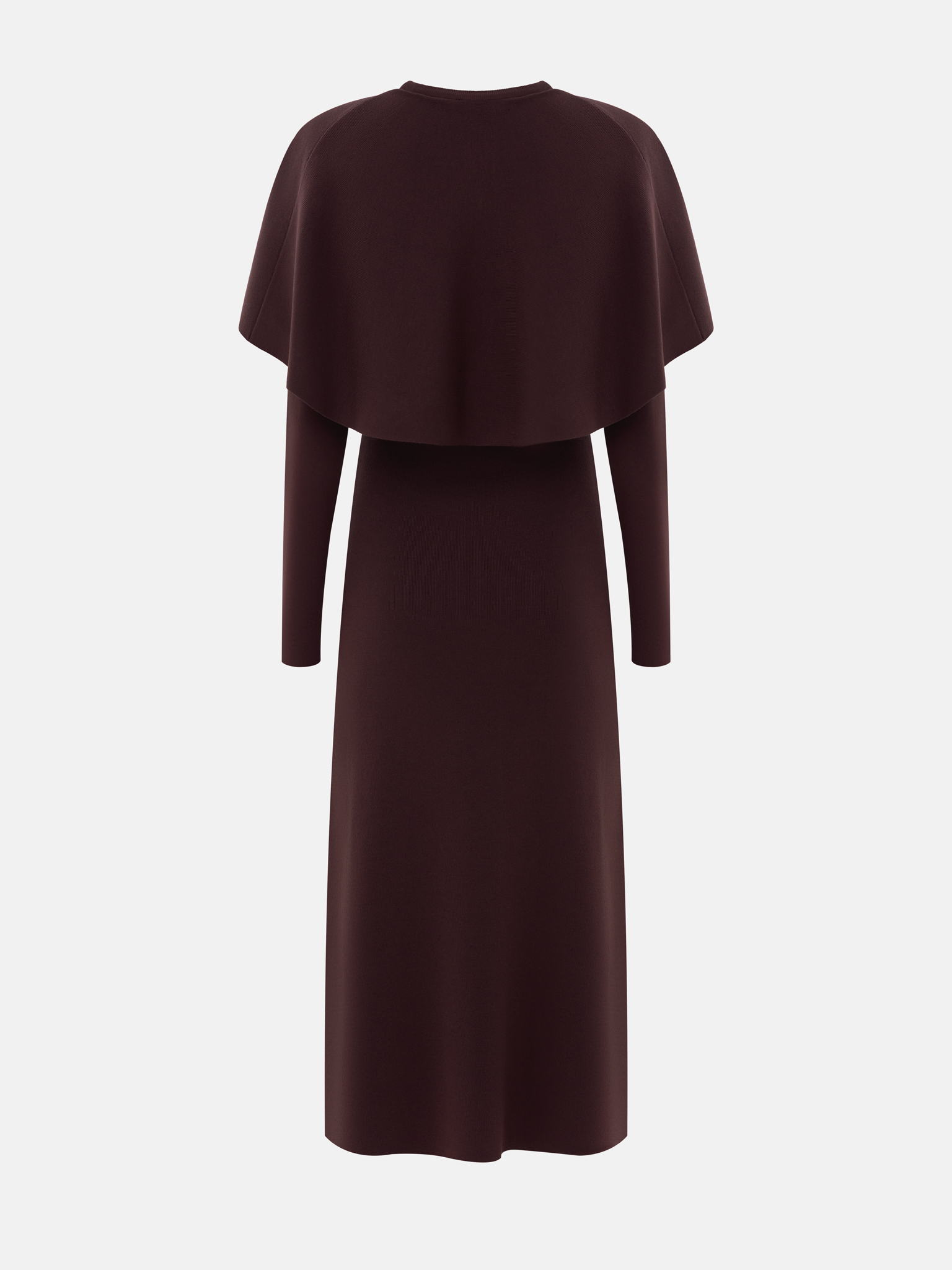 Midi dress with a cape and matching belt
