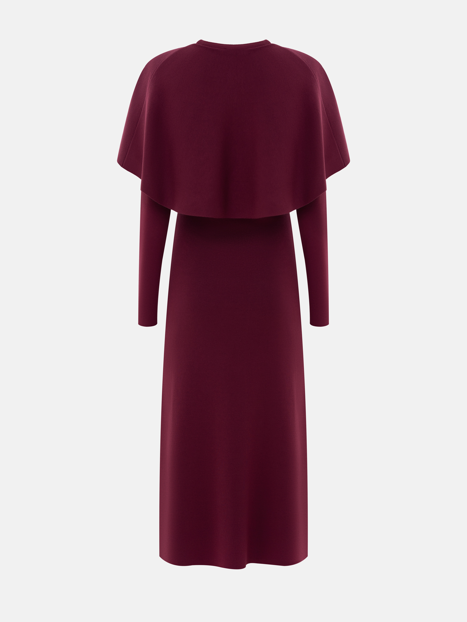 Midi dress with a cape and matching belt