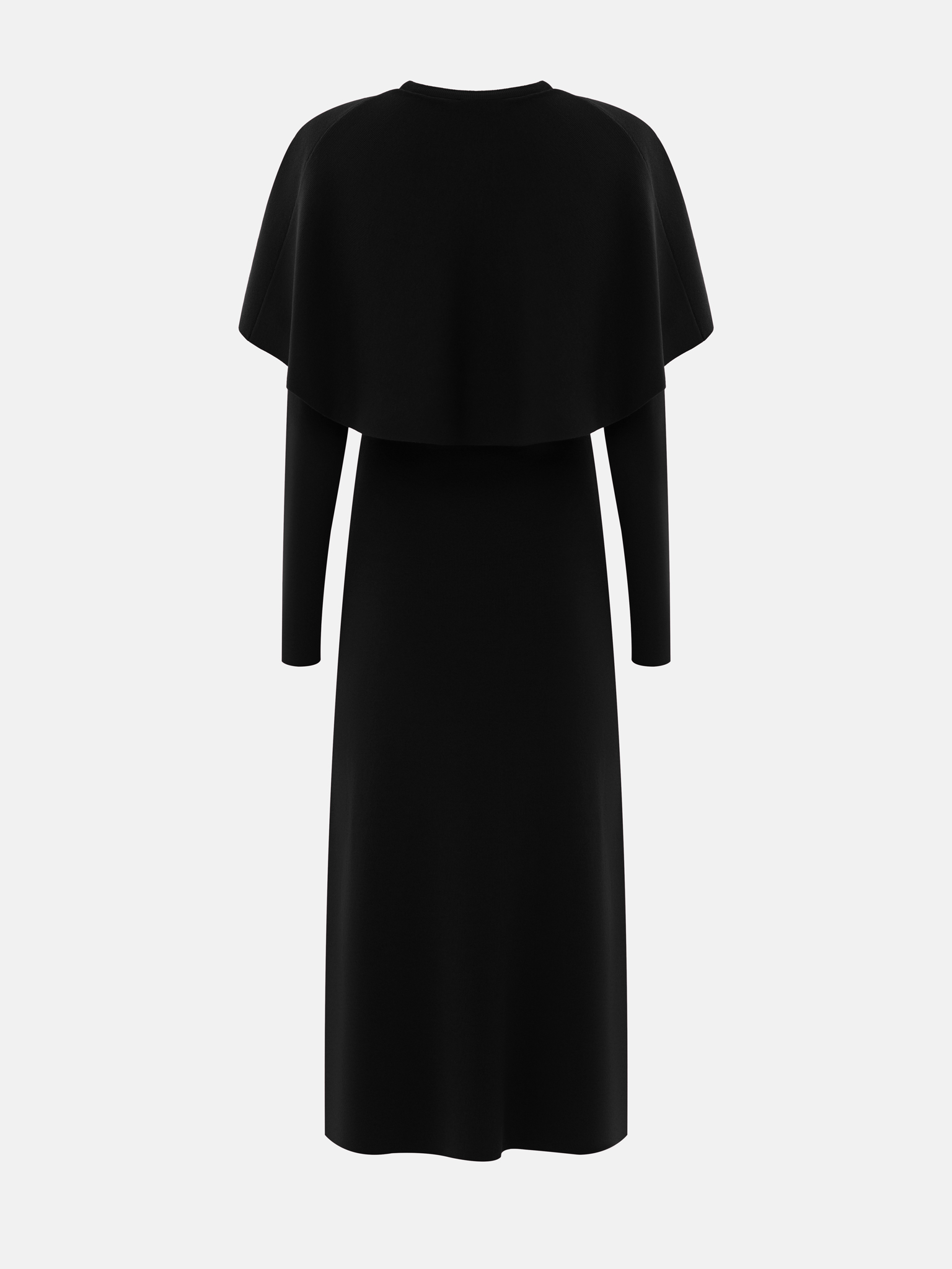 Midi dress with a cape and matching belt